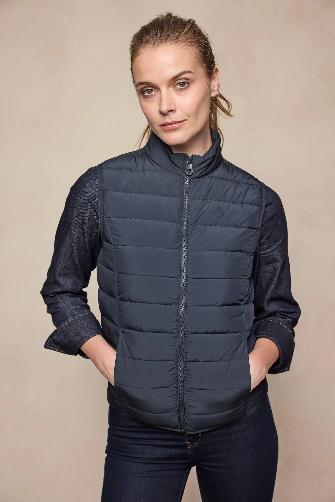 Leah Puffa Gilet - Navy - Image 8