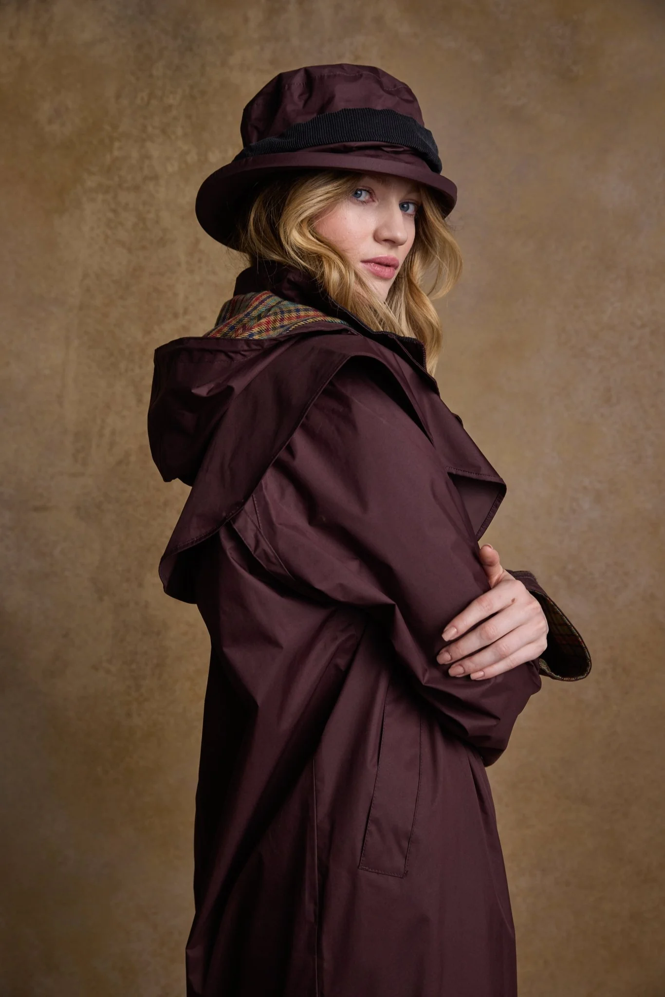 Malvern Waterproof Hat - Deep Claret - Image 4