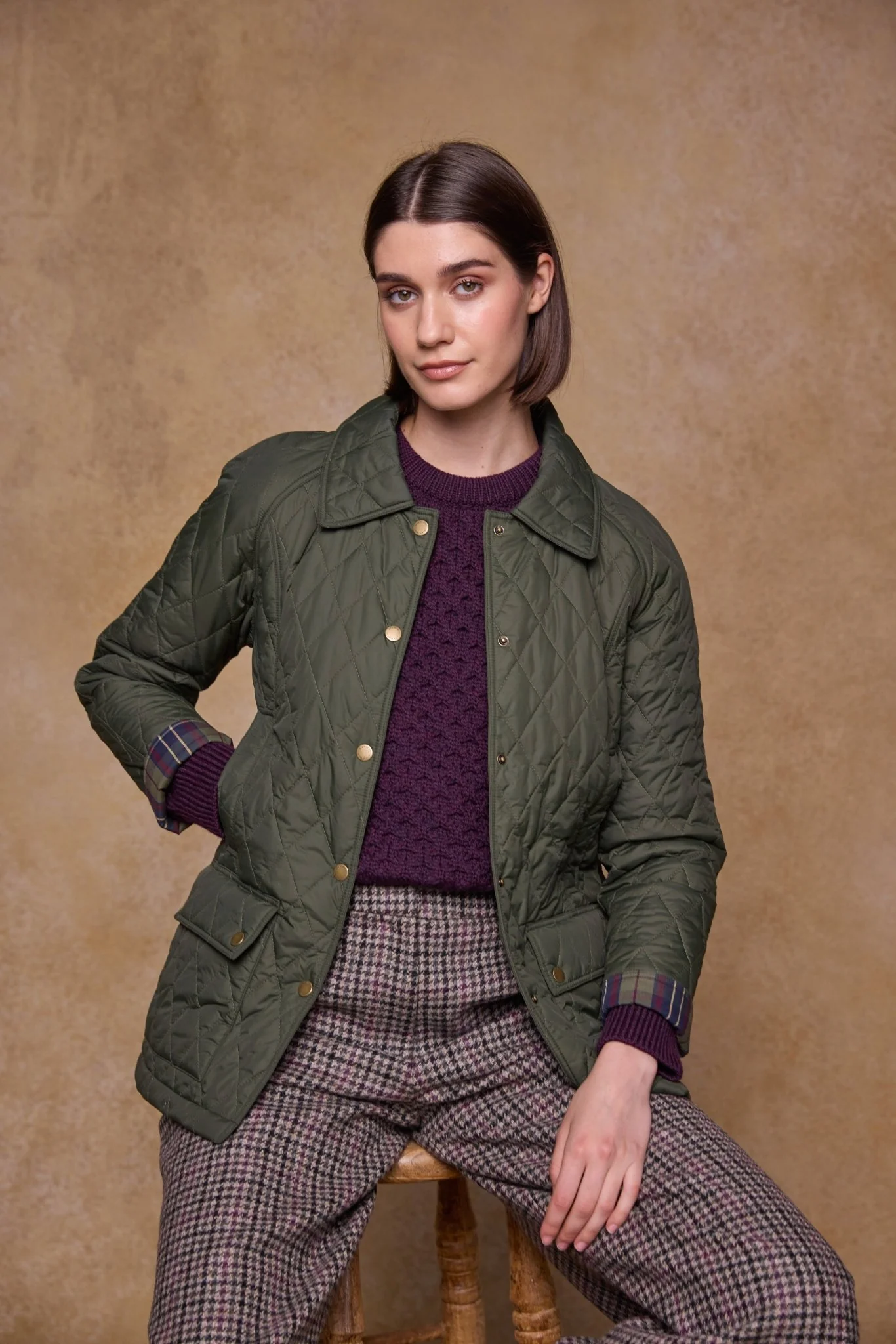 Molly Quilted Jacket - Olive - Image 7