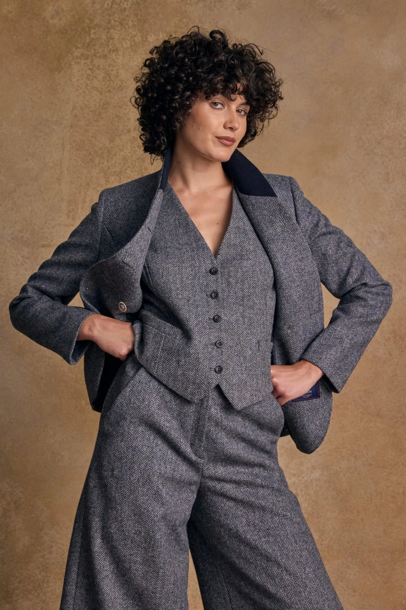 Nicole Tweed Jacket - Denim Herringbone - Image 4