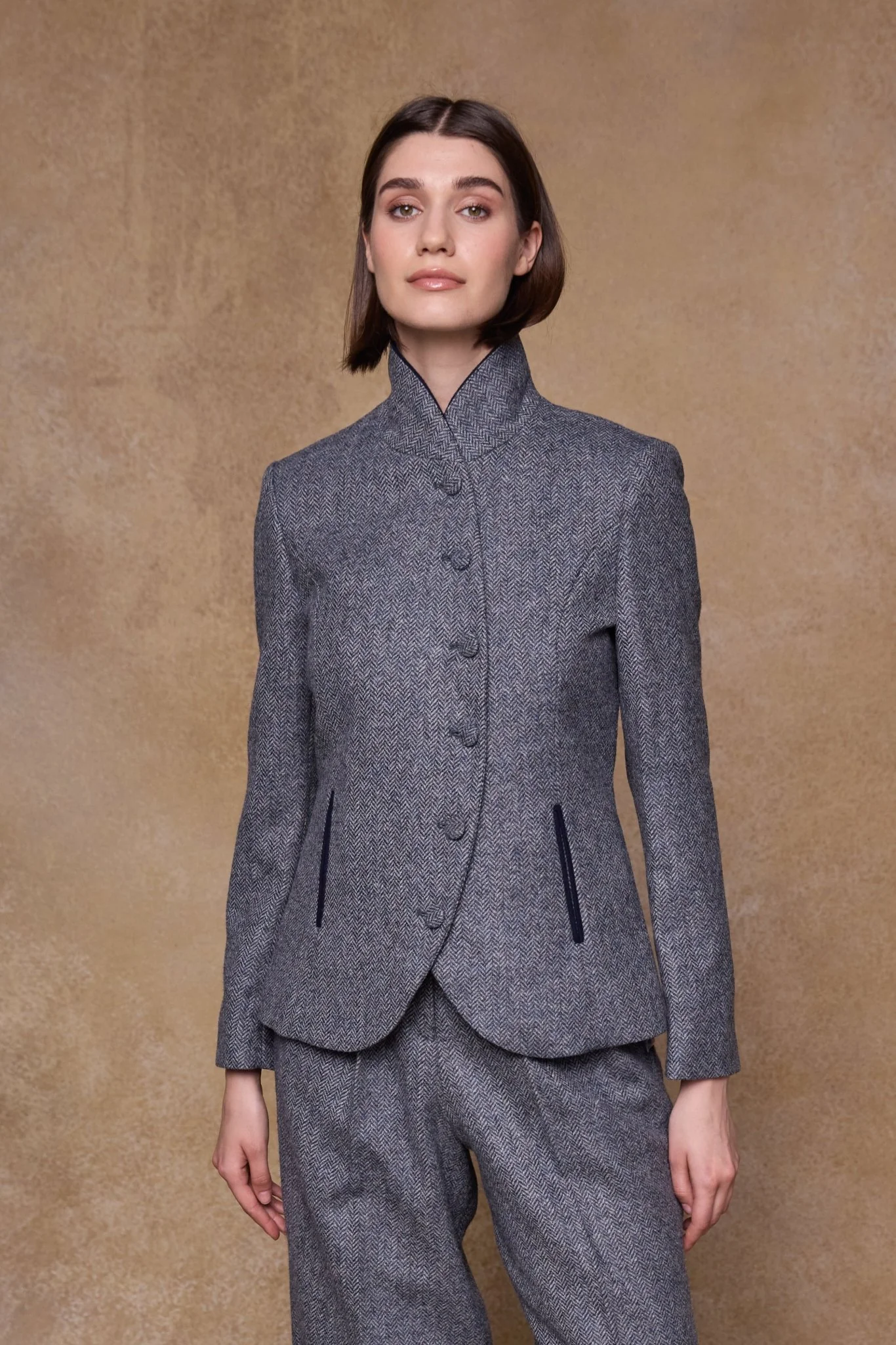 Nicole Tweed Jacket - Denim Herringbone - Image 5