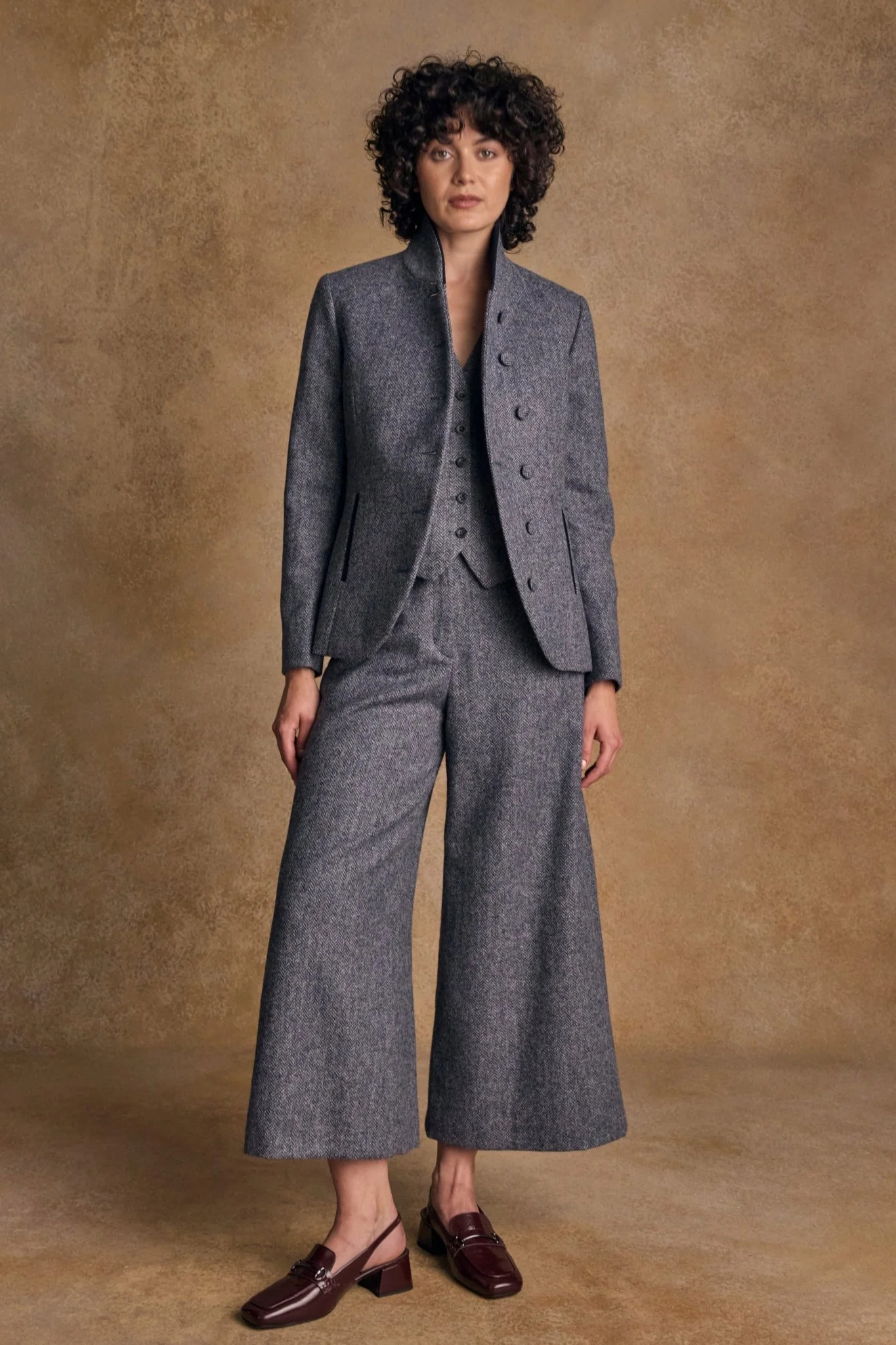 Nicole Tweed Jacket - Denim Herringbone - Image 6