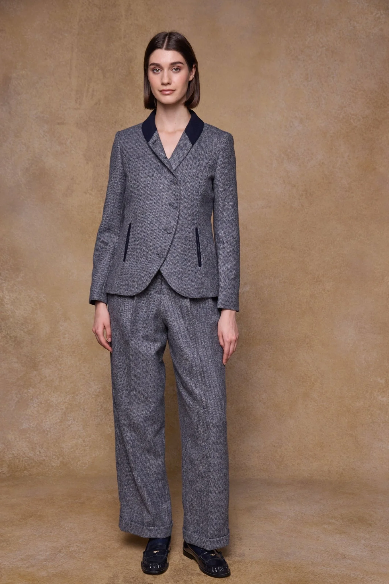 Nicole Tweed Jacket - Denim Herringbone - Image 9