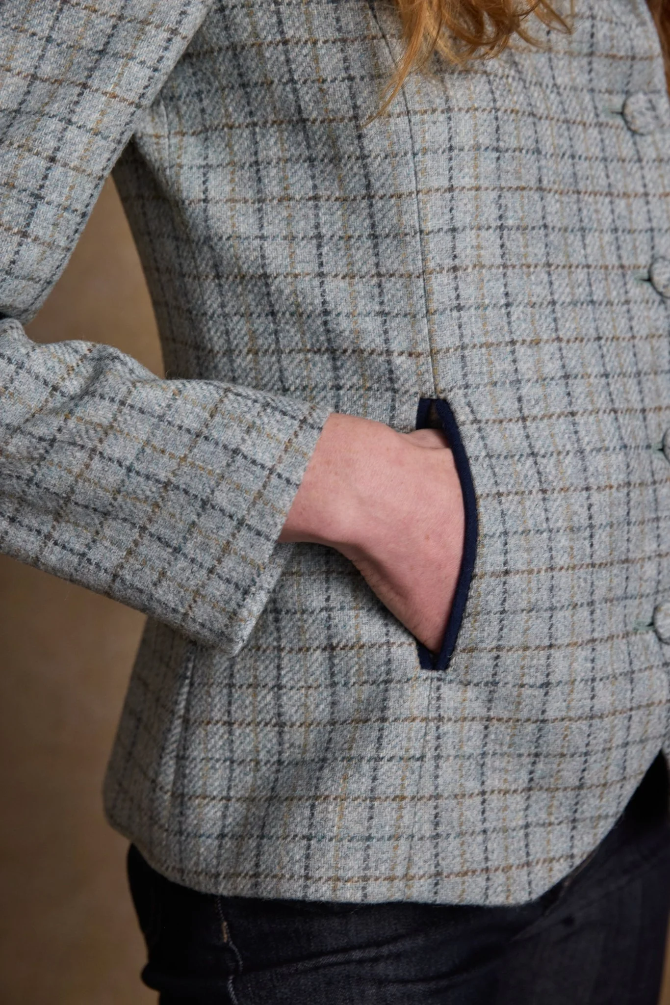 Nicole Tweed Jacket - Jade Check - Image 8