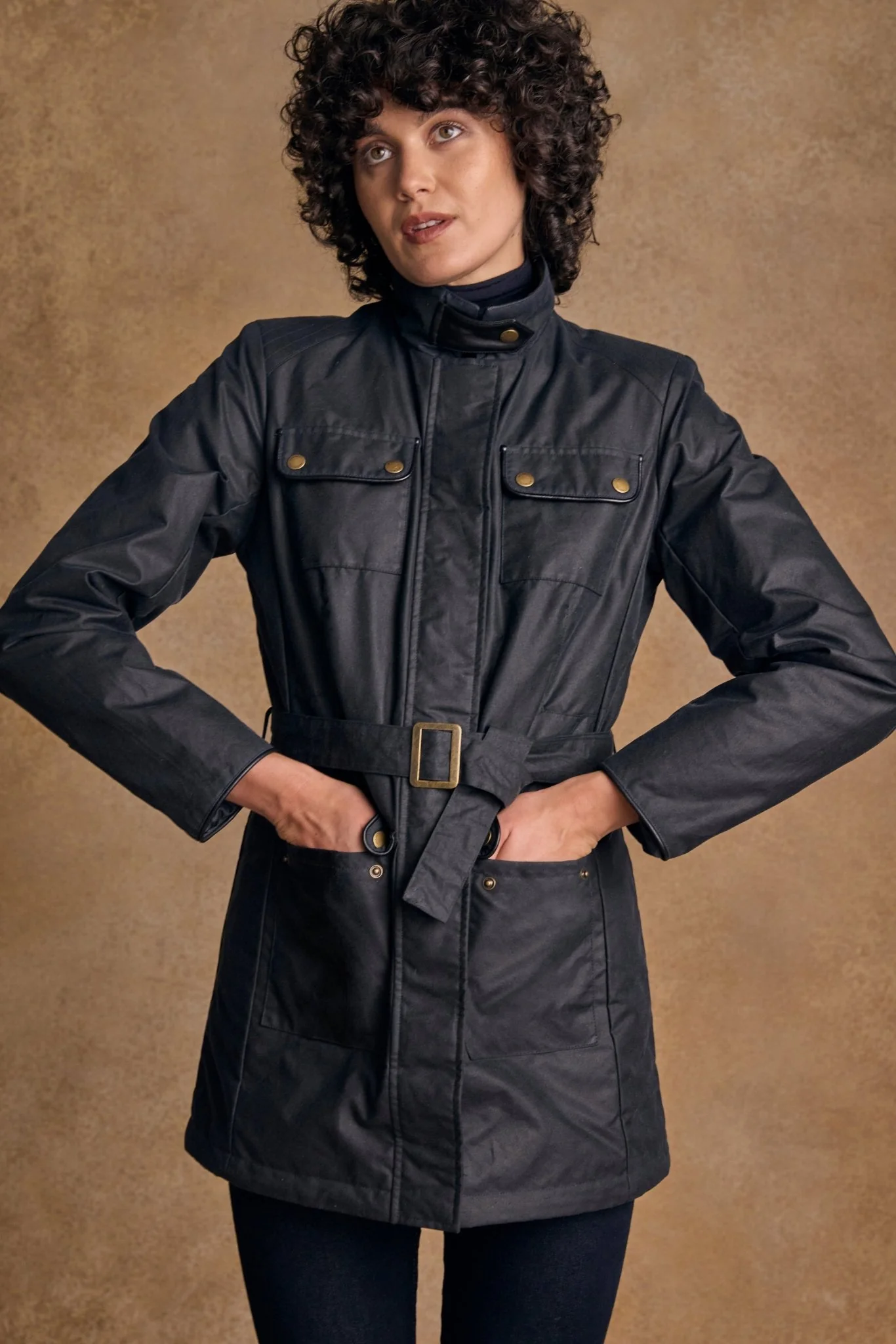 Orla Wax Jacket - Navy - Image 2