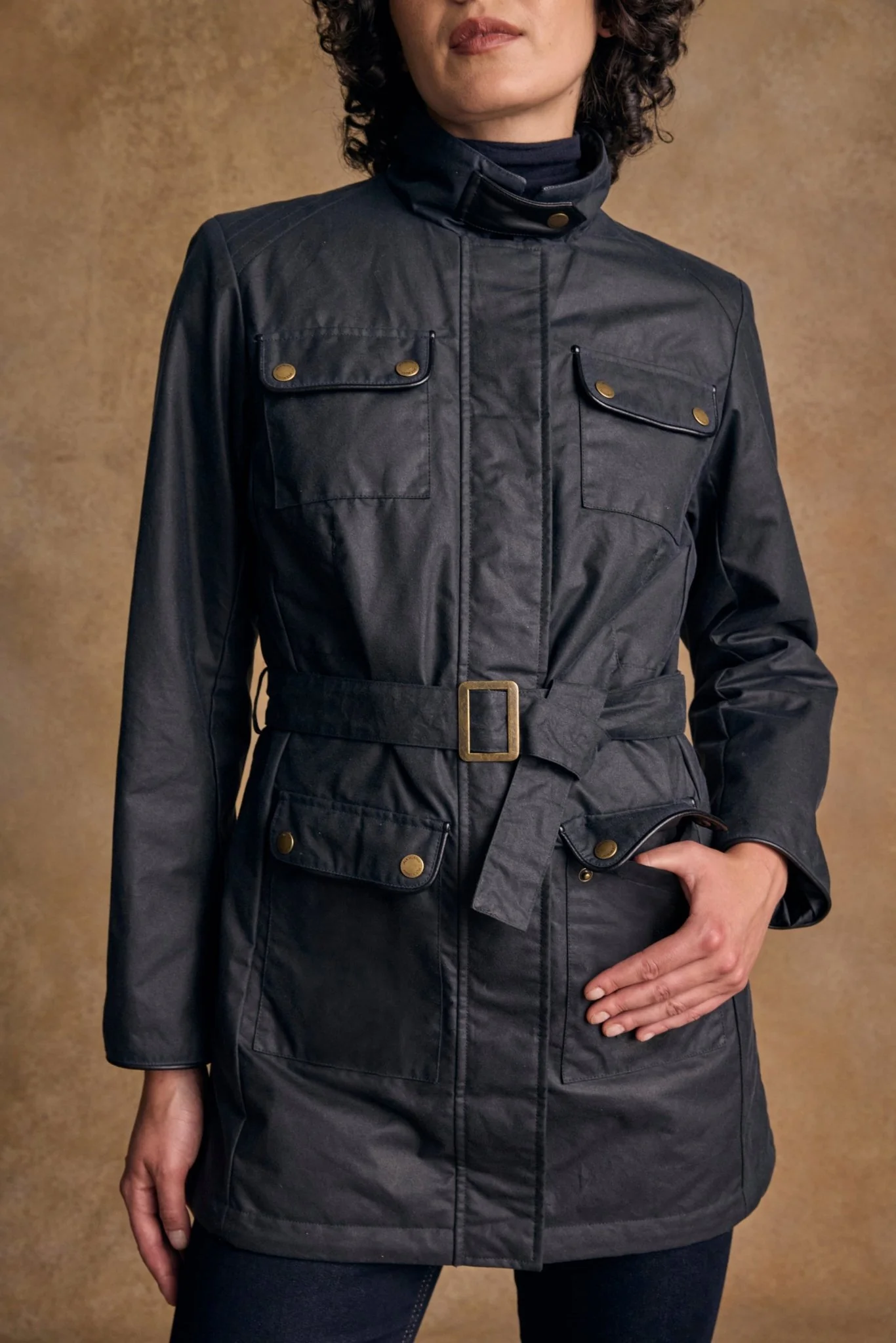 Orla Wax Jacket - Navy - Image 3
