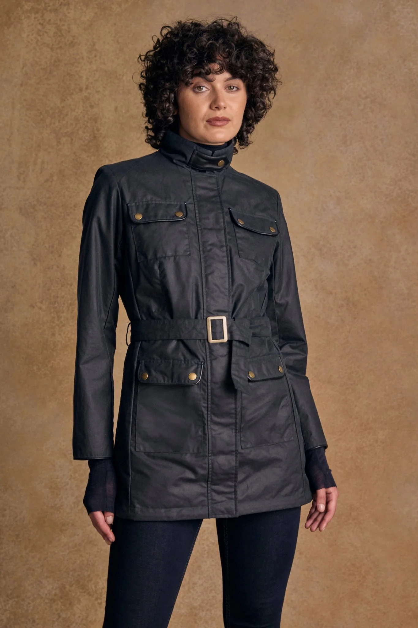 Orla Wax Jacket - Navy - Image 5