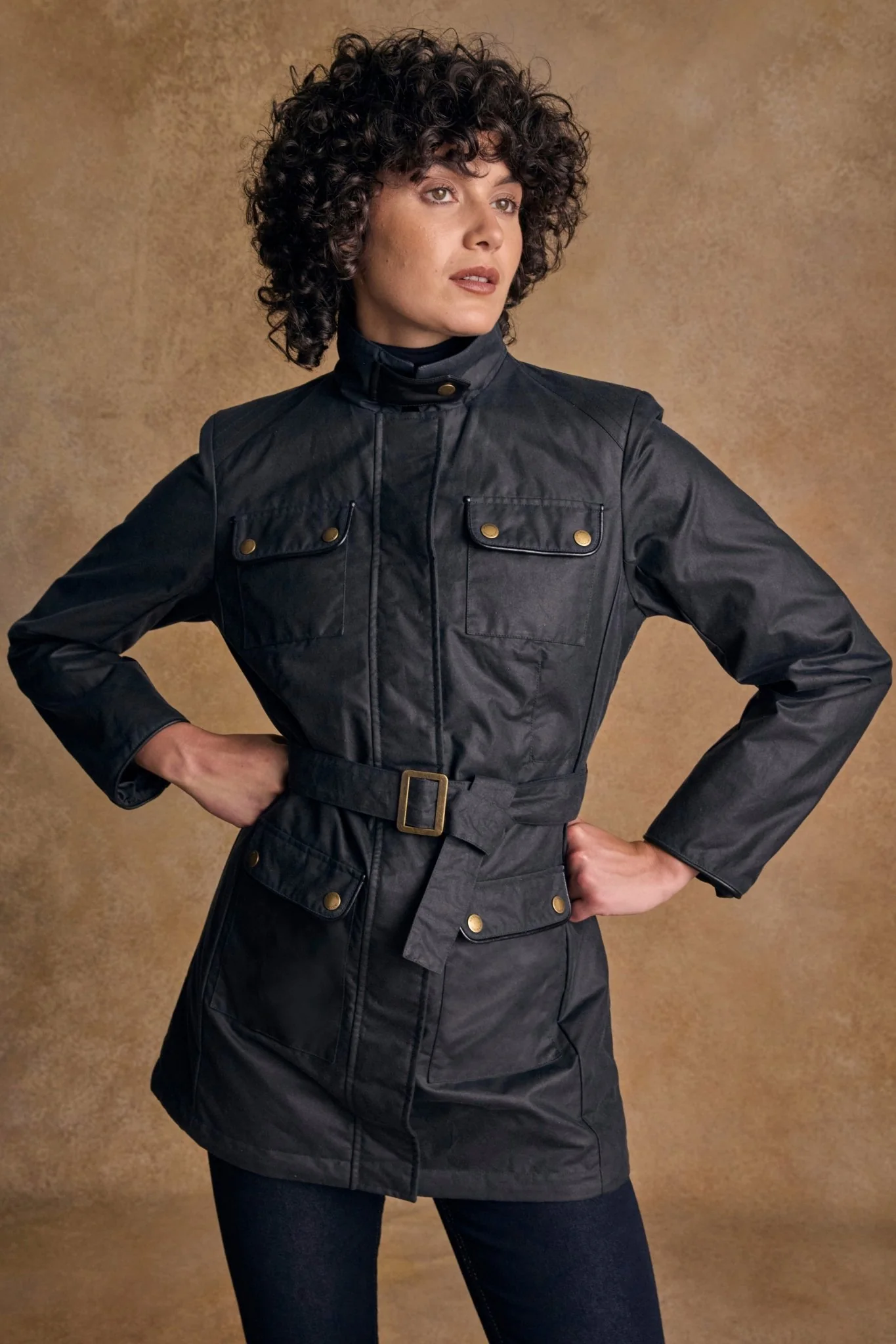 Orla Wax Jacket - Navy - Image 6