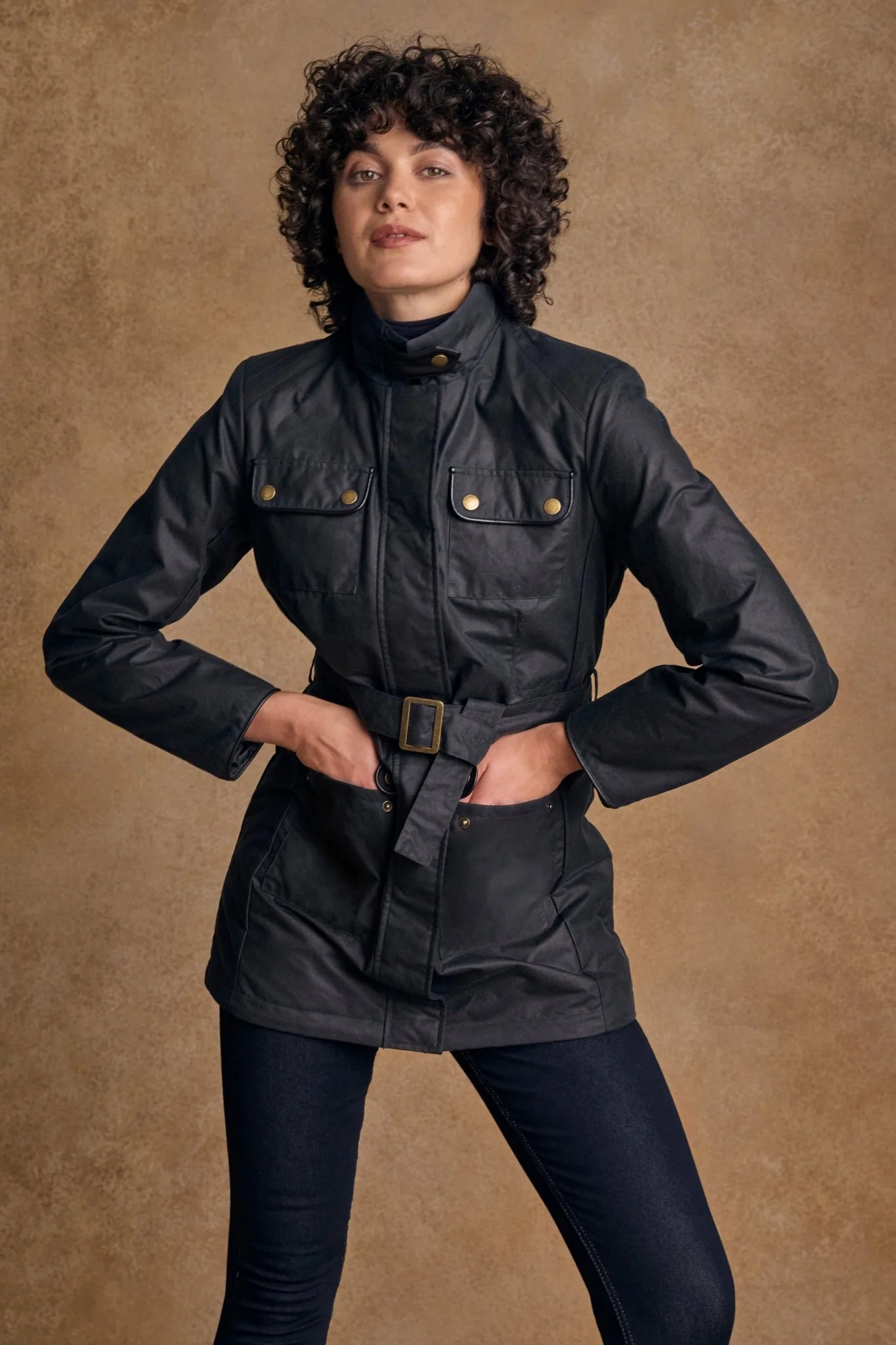 Orla Wax Jacket - Navy - Image 9