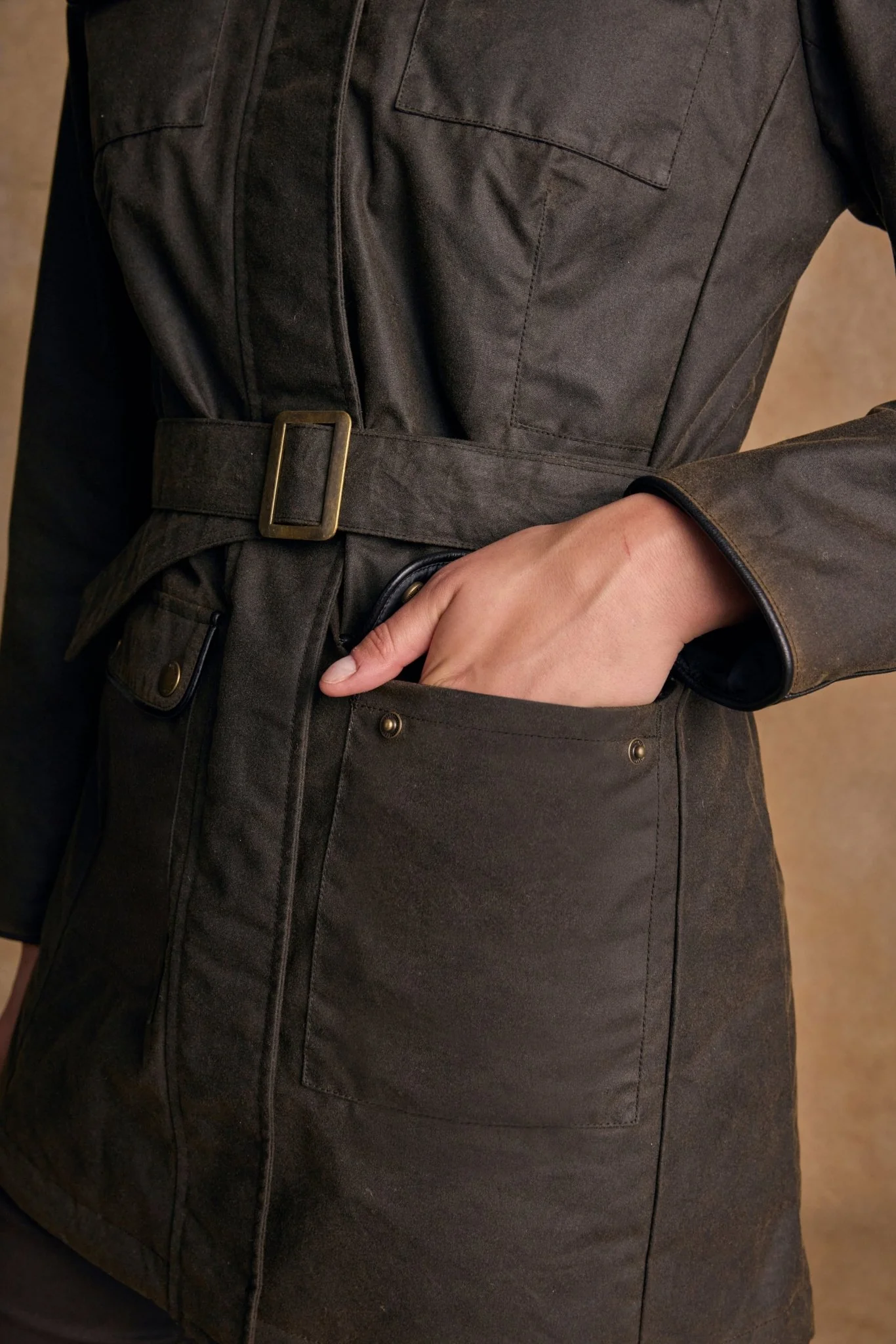 Orla Wax Jacket - Olive - Image 8