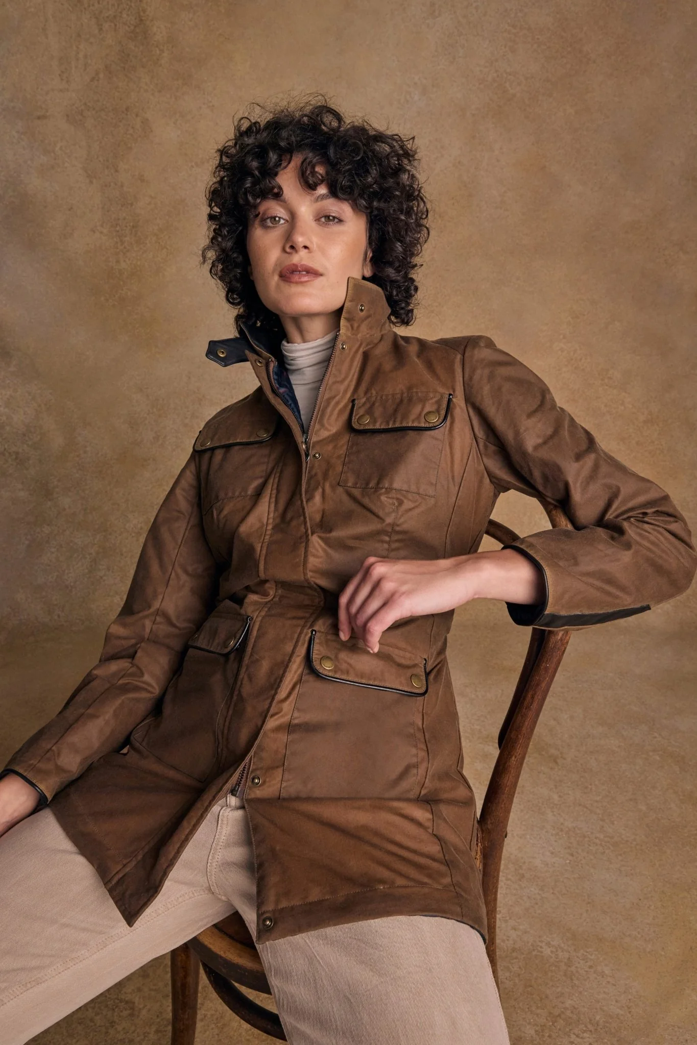 Orla Wax Jacket - Tan - Image 2