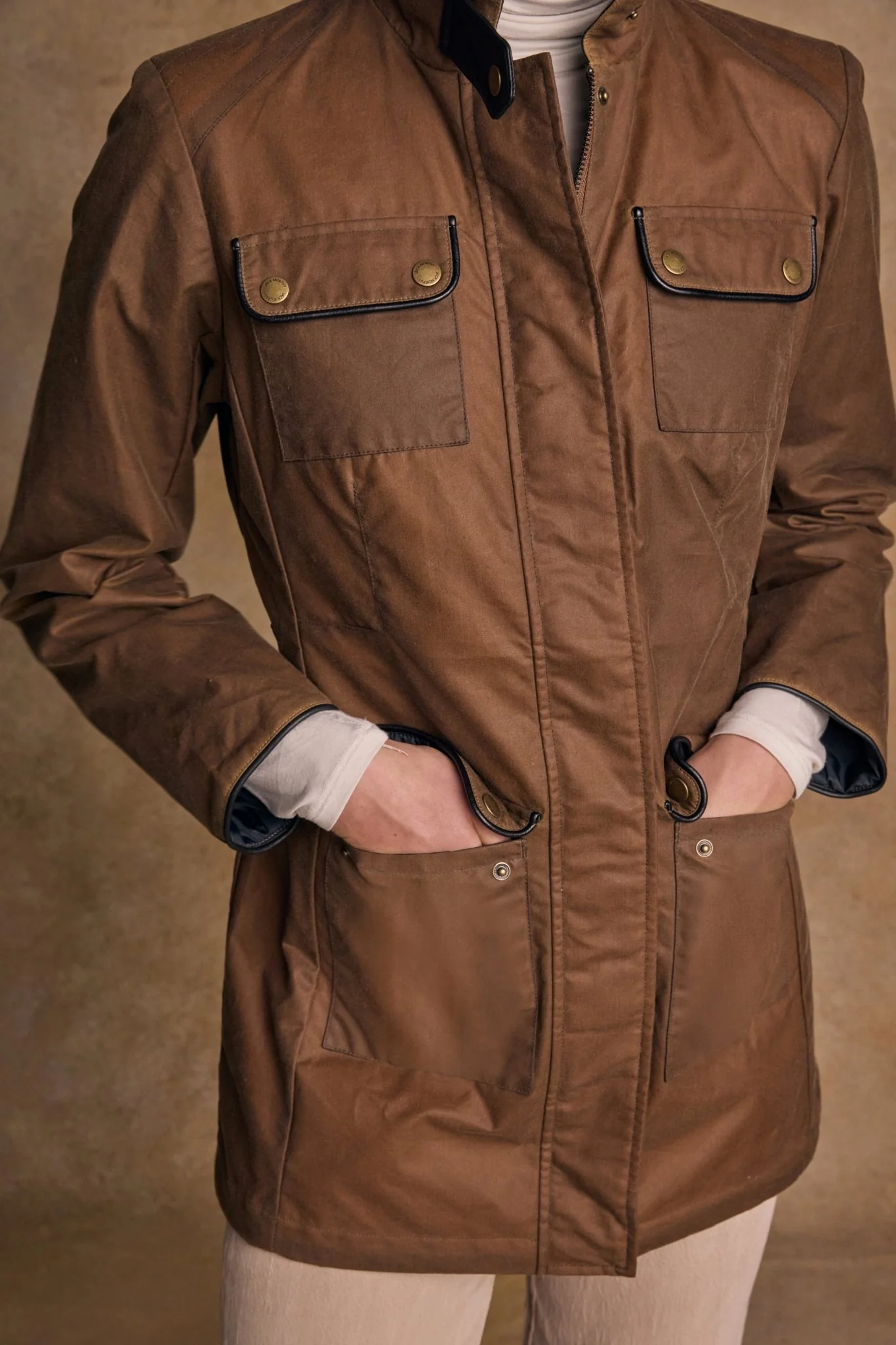 Orla Wax Jacket - Tan - Image 3