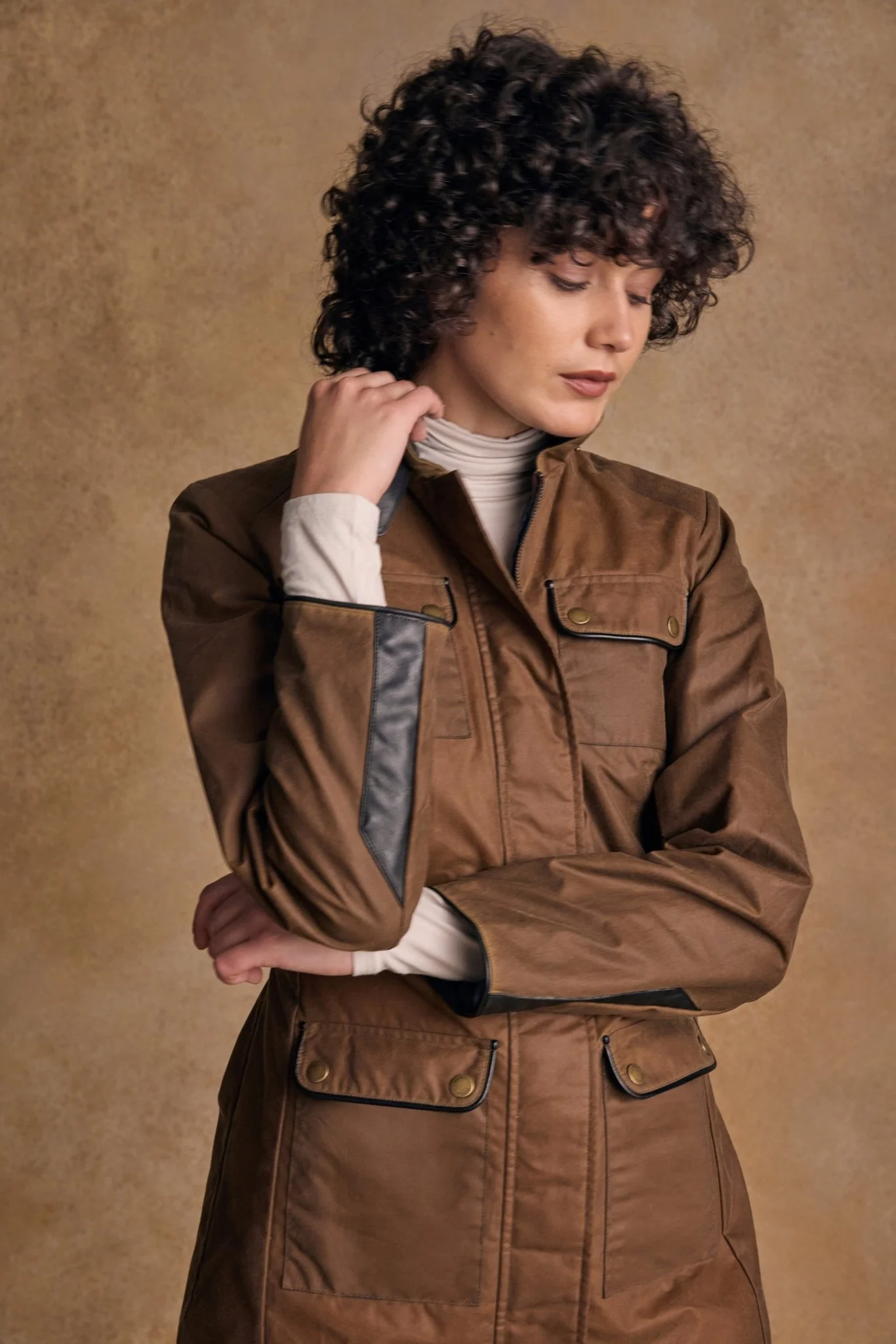 Orla Wax Jacket - Tan - Image 4