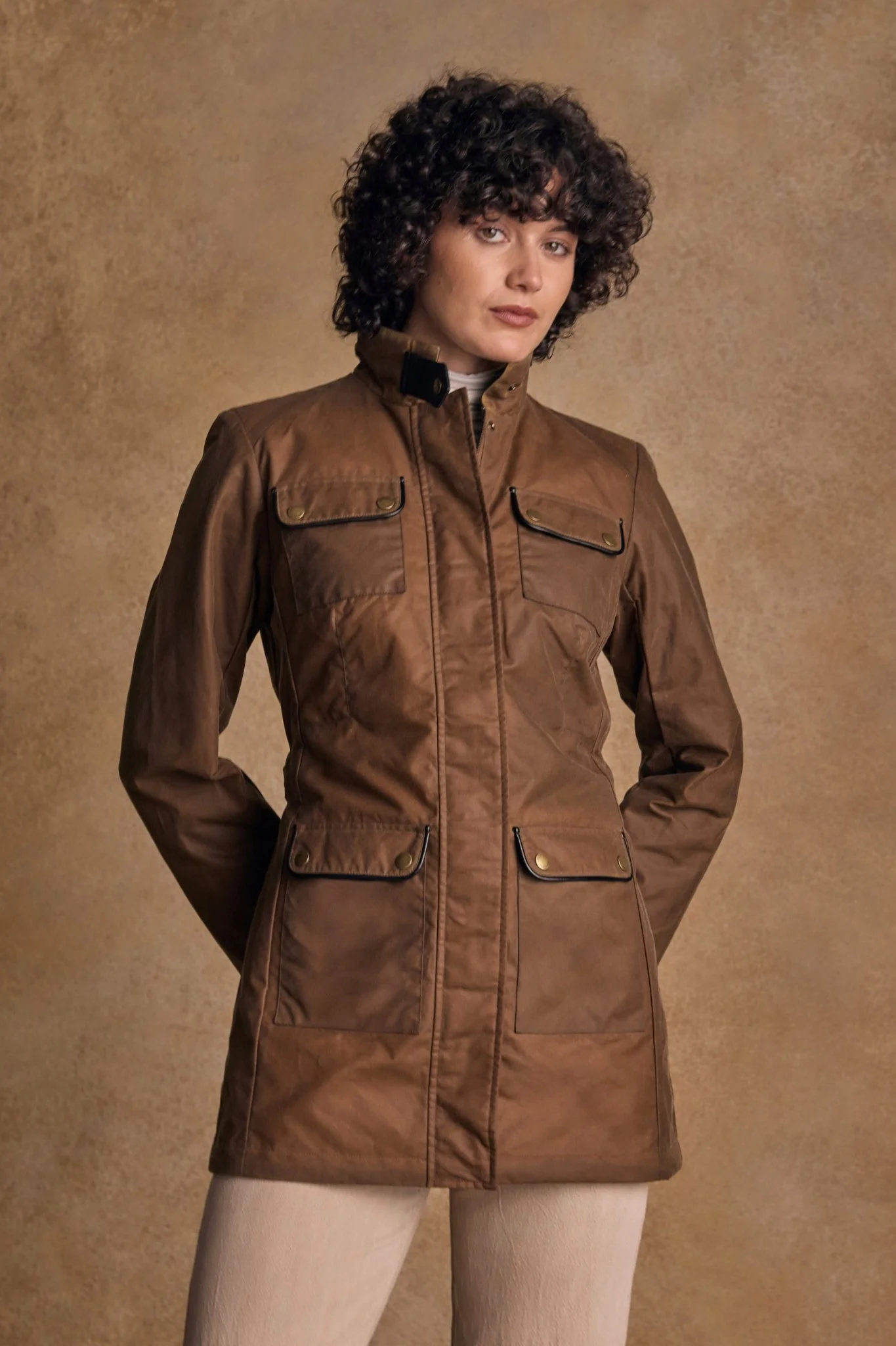 Orla Wax Jacket - Tan - Image 5