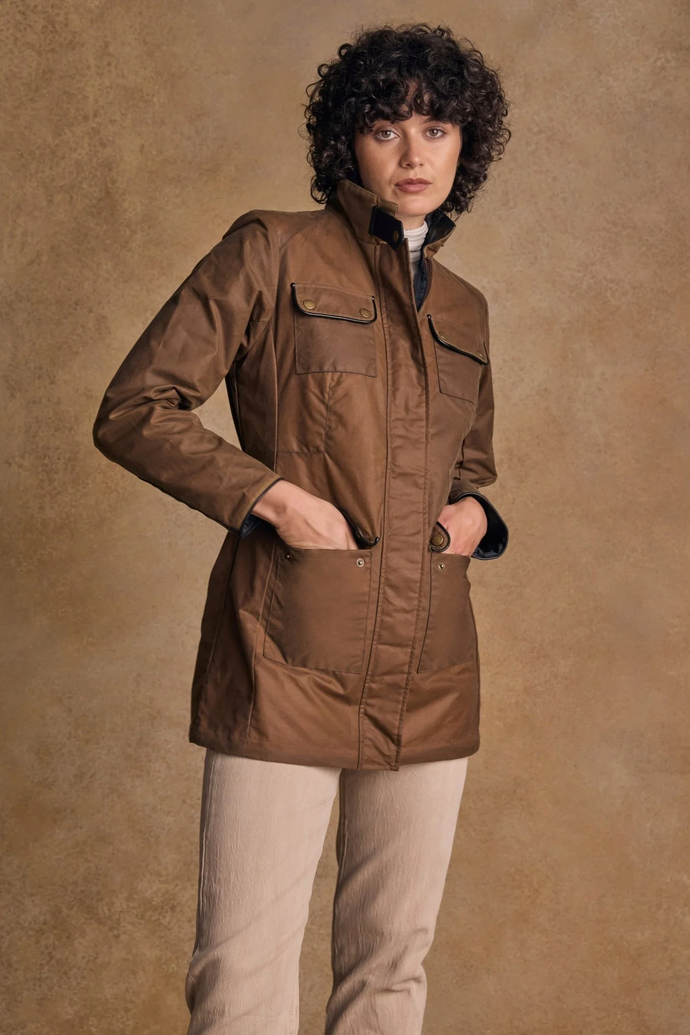 Orla Wax Jacket - Tan - Image 8