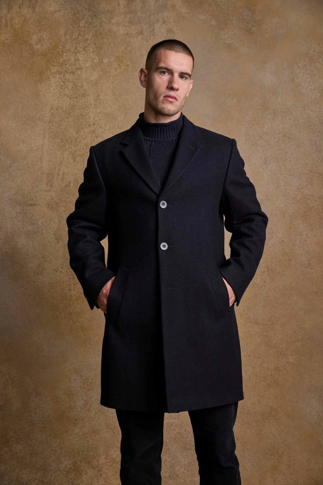 Owen Wool Coat - Deep Navy Melton - Image 7