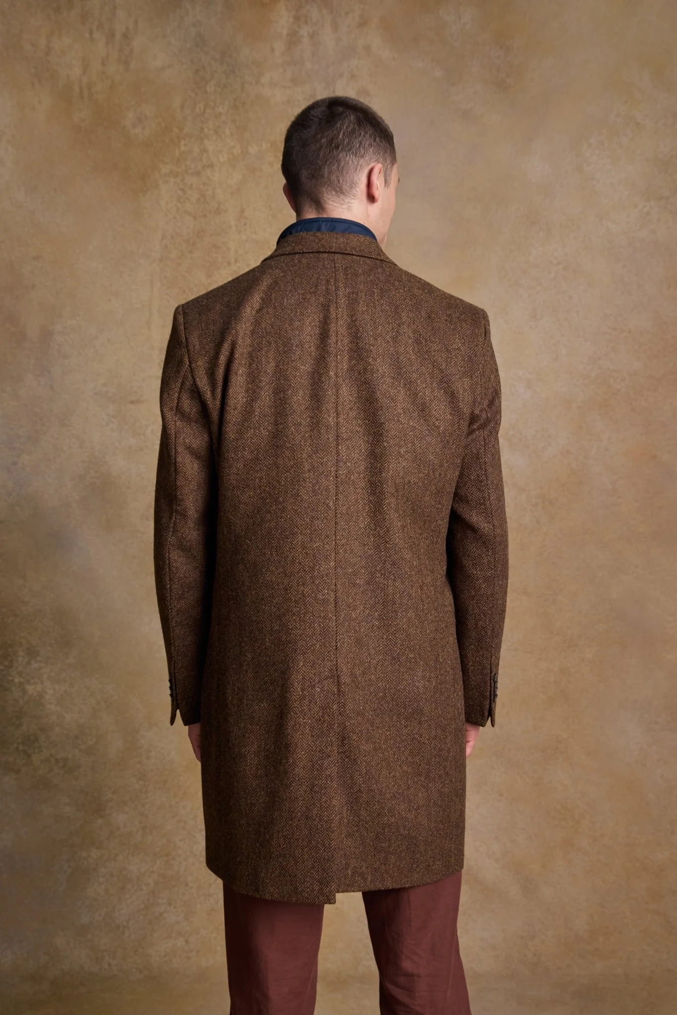 Owen Wool Coat - Chestnut Herringbone - Image 11