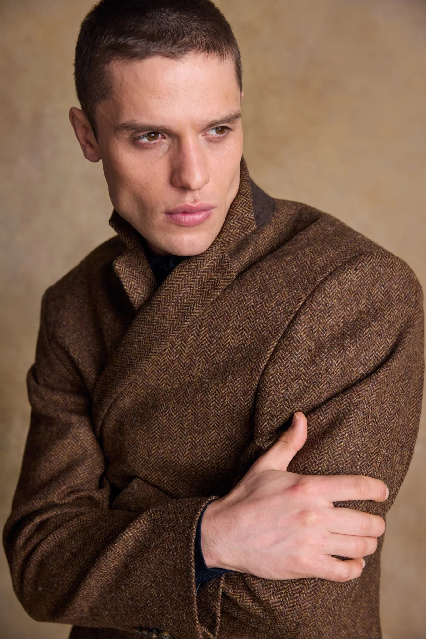 Owen Wool Coat - Chestnut Herringbone - Image 2