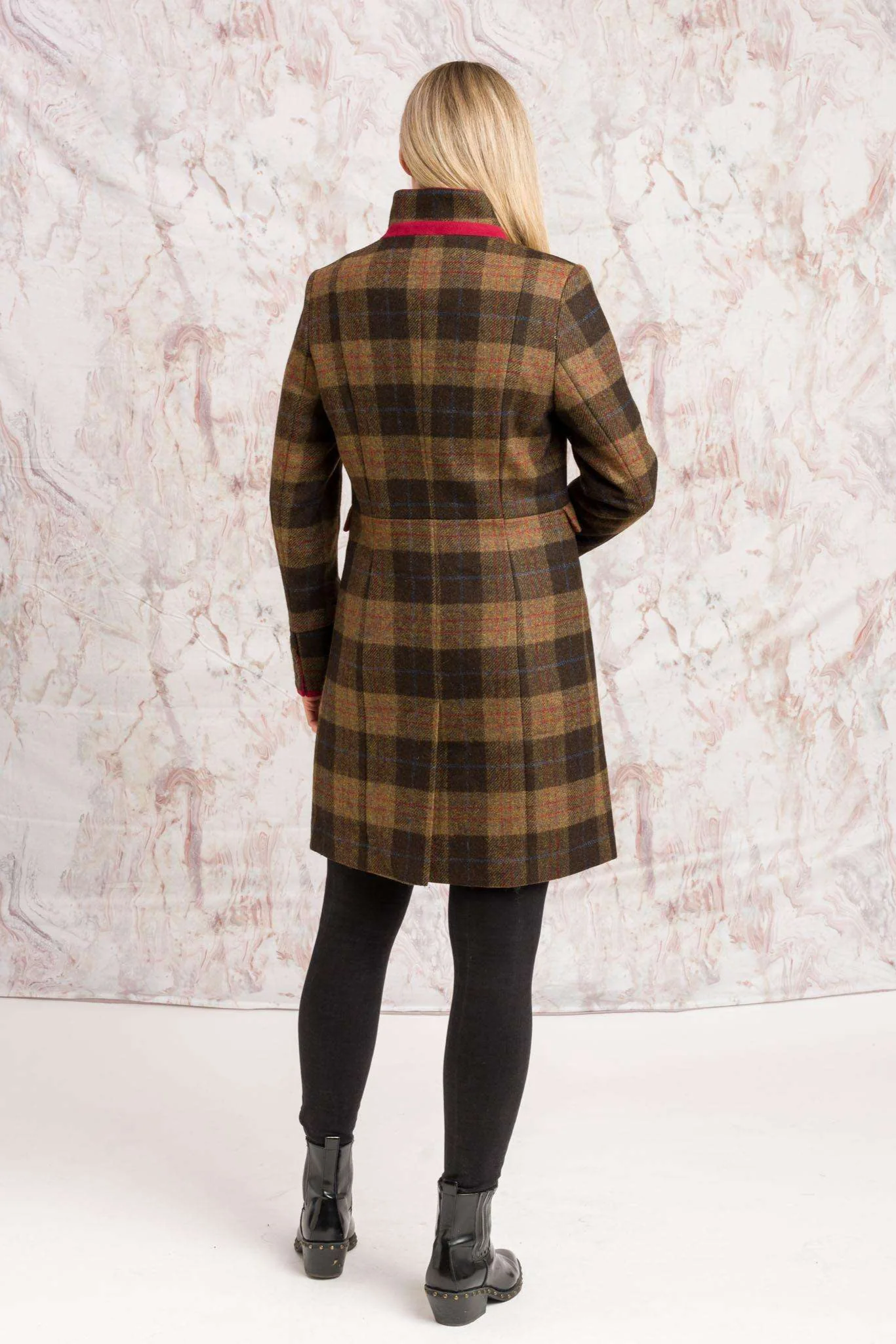 Pamela Tweed Coat - Auburn Check - Image 6