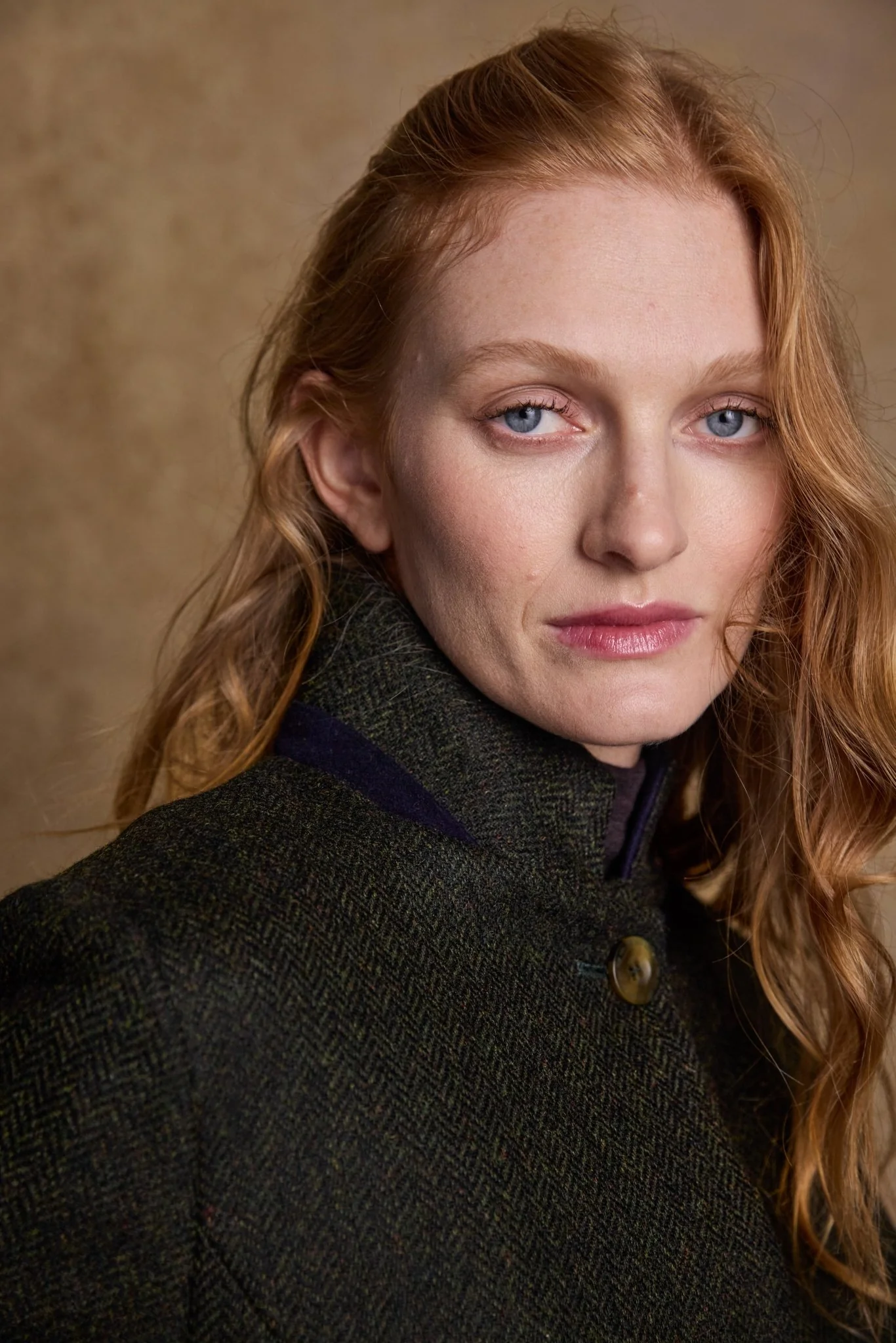 Pamela Tweed Coat - Green Herringbone - Image 8