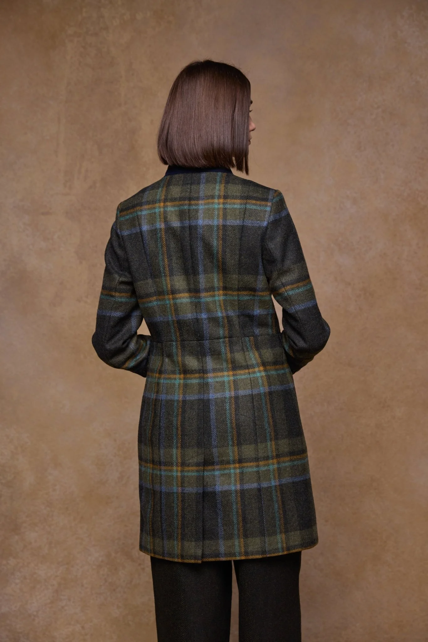 Pamela Tweed Coat - Sage & Emerald Check - Image 9