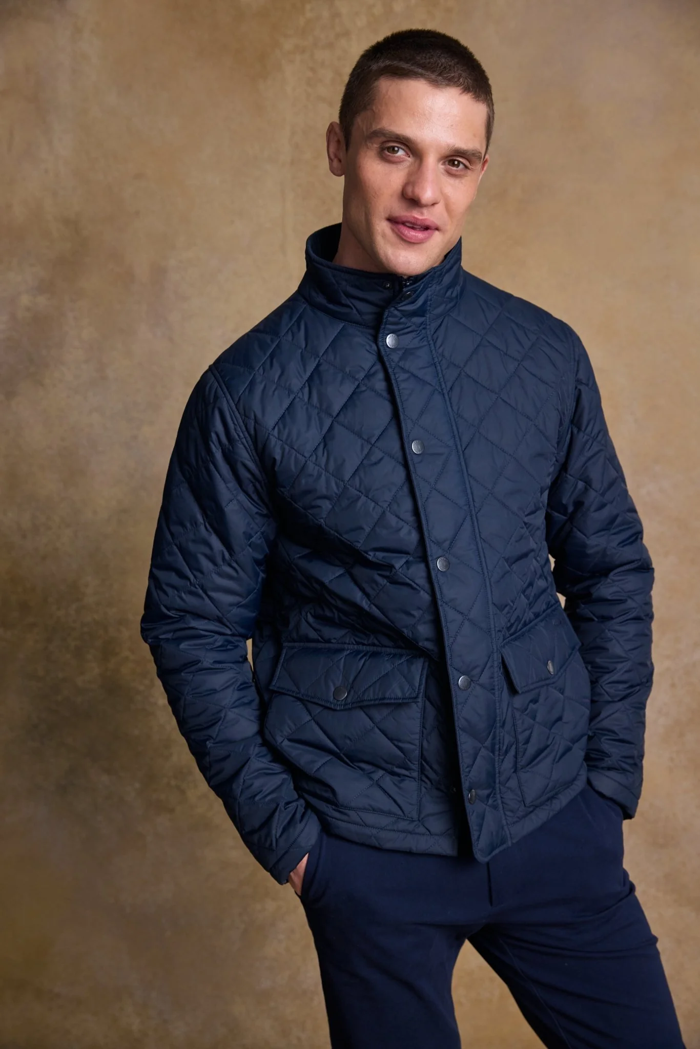 Ronan Quilted Jacket - Navy - Image 5