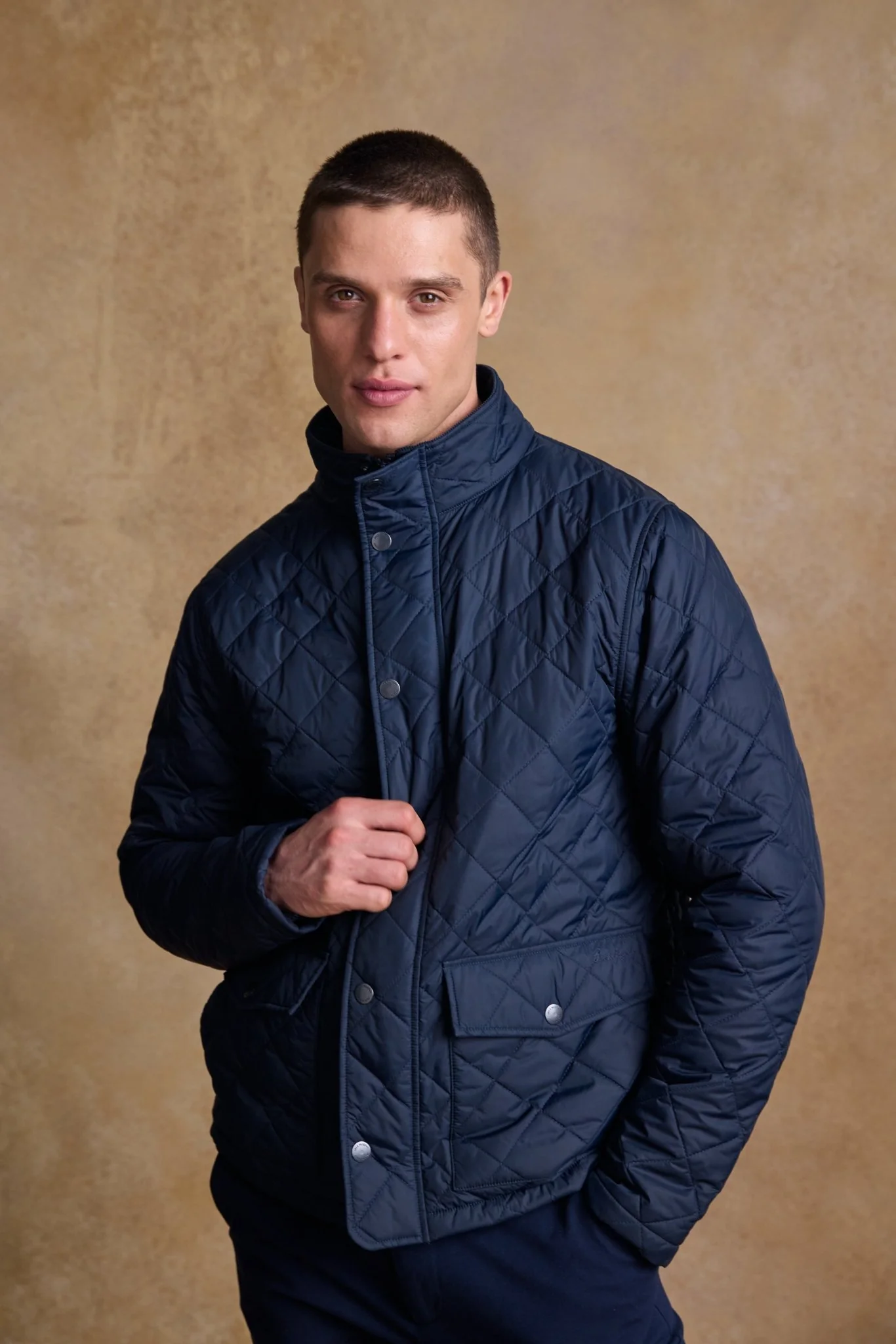 Ronan Quilted Jacket - Navy - Image 7