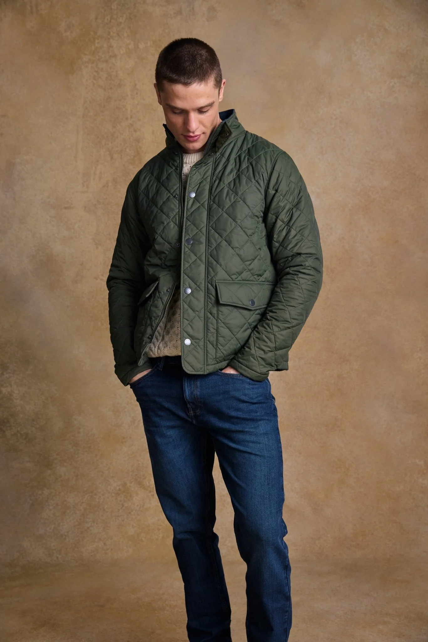 Ronan Quilted Jacket - Olive - Image 3