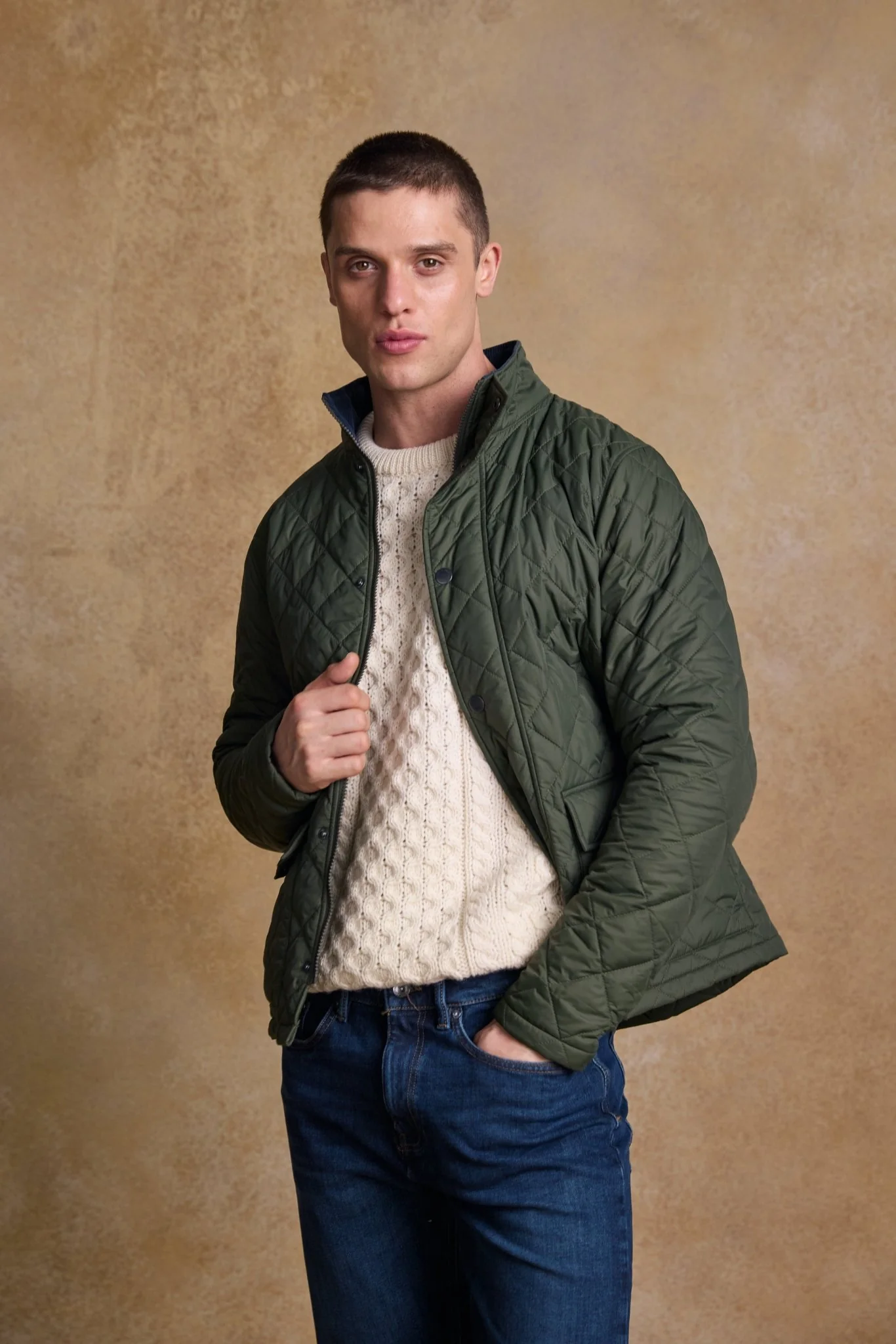 Ronan Quilted Jacket - Olive - Image 4