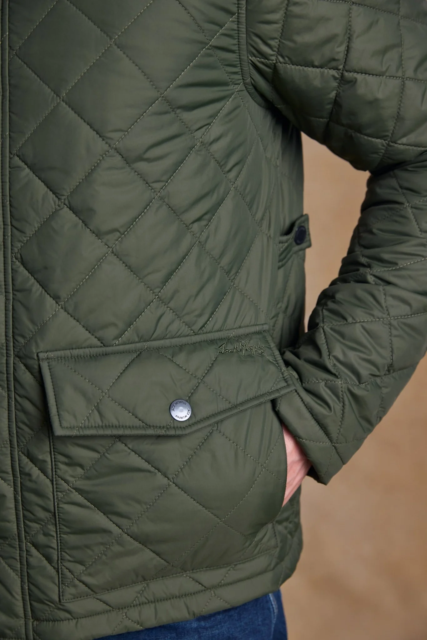 Ronan Quilted Jacket - Olive - Image 5