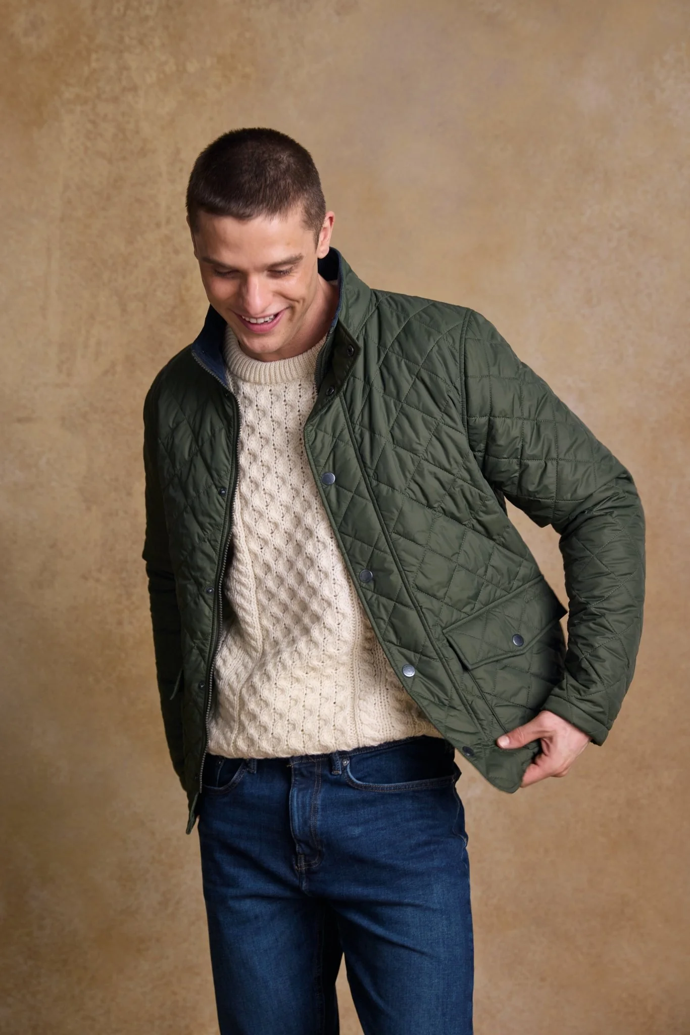 Ronan Quilted Jacket - Olive - Image 8