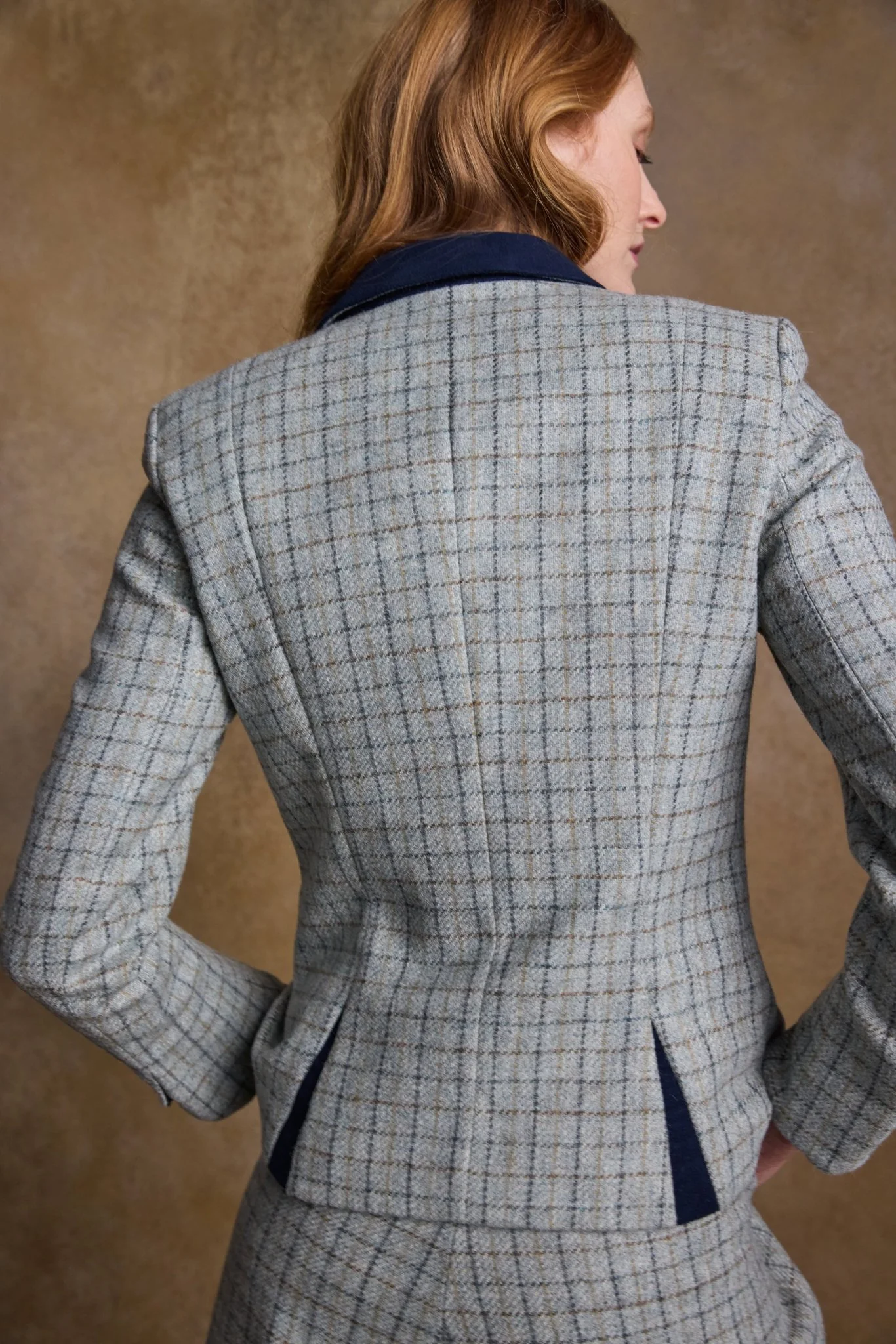 Sasha Tweed Jacket - Jade Check - Image 7