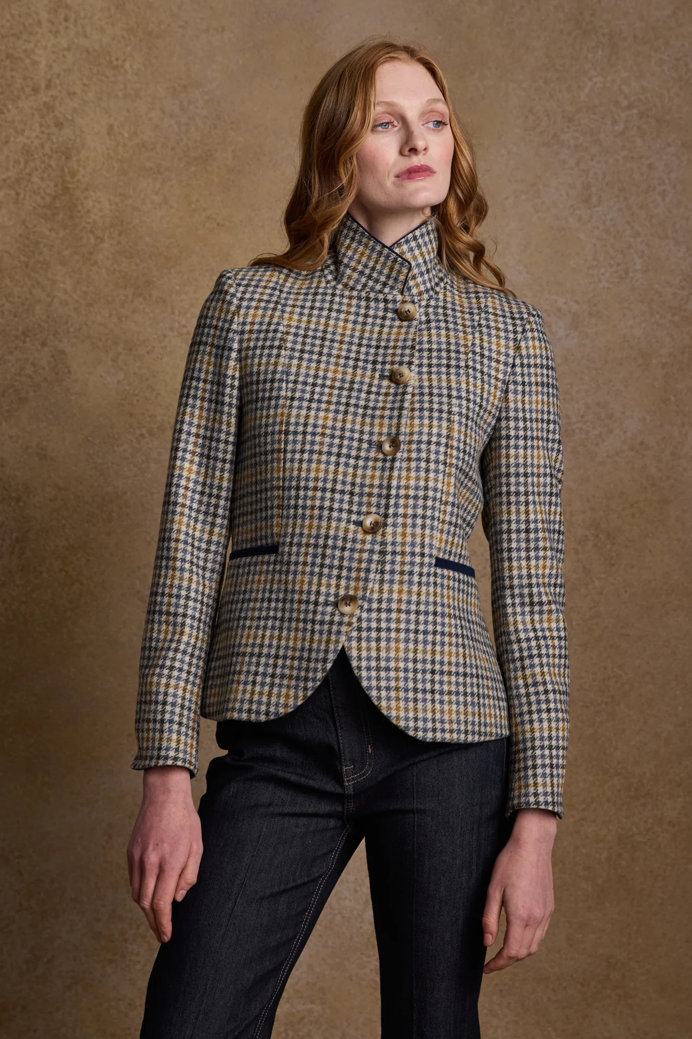 Sasha Tweed Jacket - Saffron Cobalt Check - Image 5