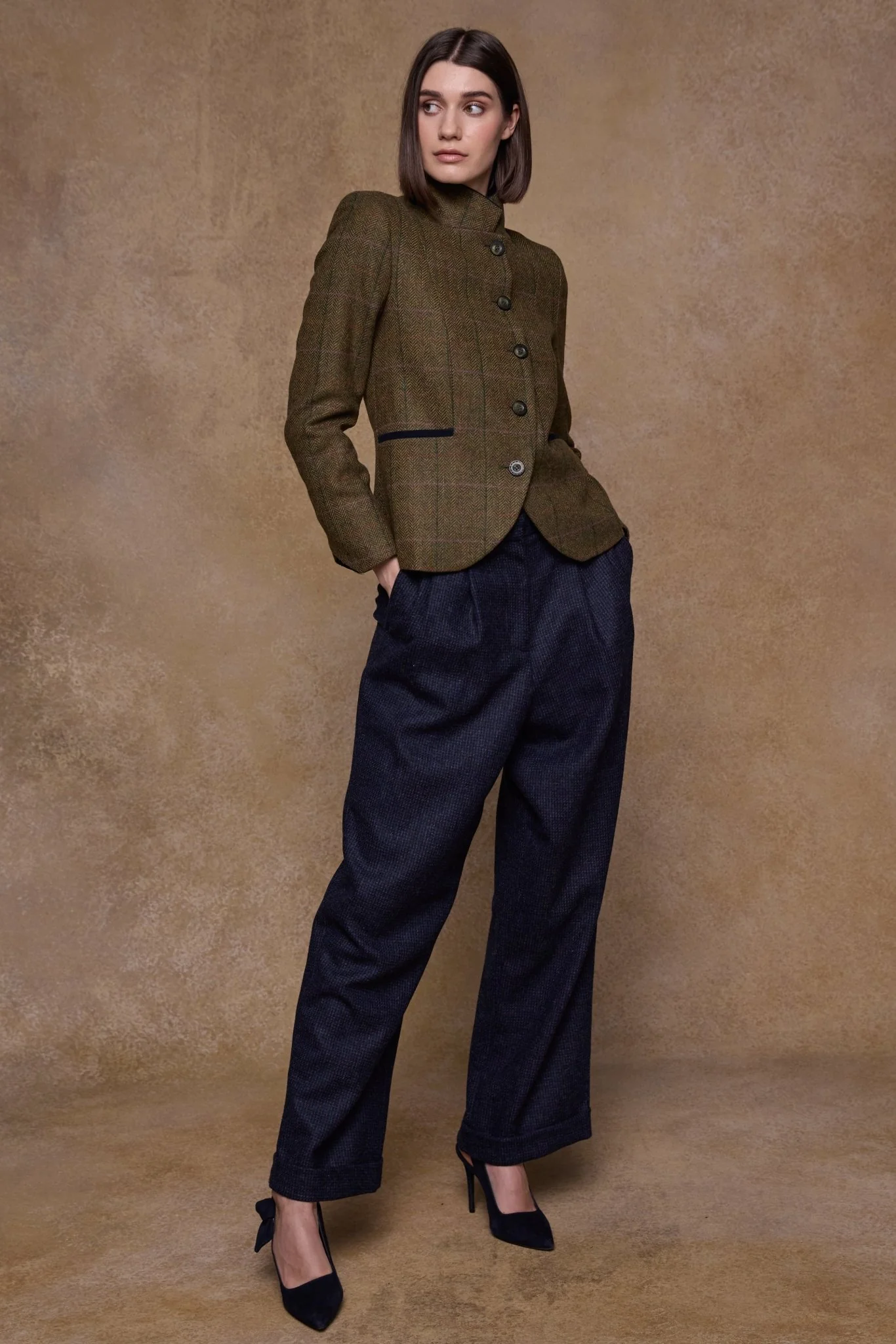 Sasha Tweed Jacket - Woodland Check - Image 3