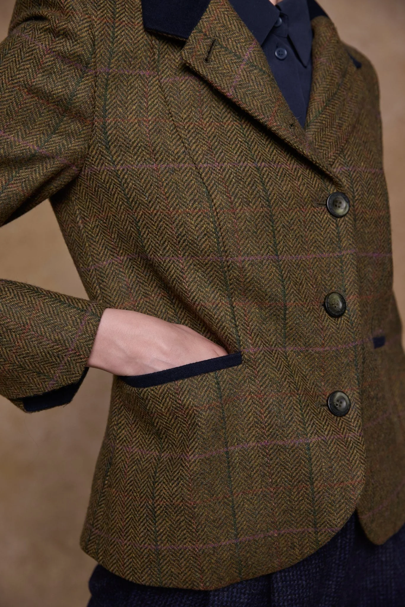 Sasha Tweed Jacket - Woodland Check - Image 4