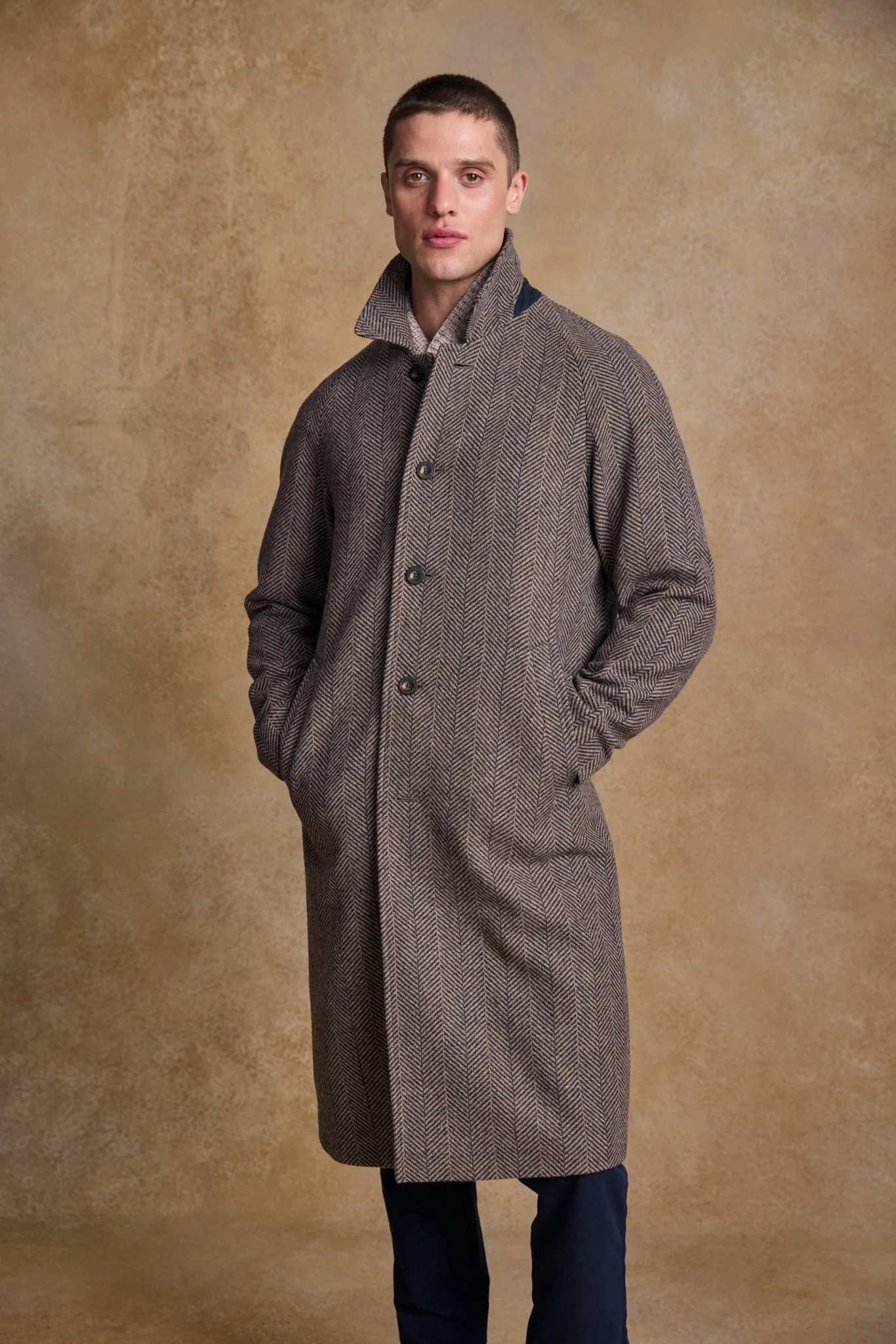 Sean Tweed Coat - Donegal Wheat Herringbone - Image 2