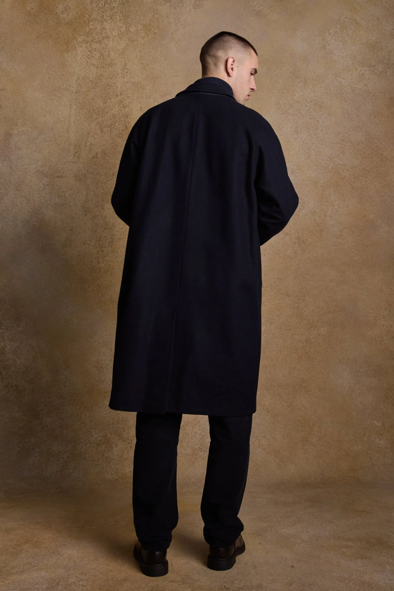 Sean Tweed Coat - Deep Navy Melton - Image 8