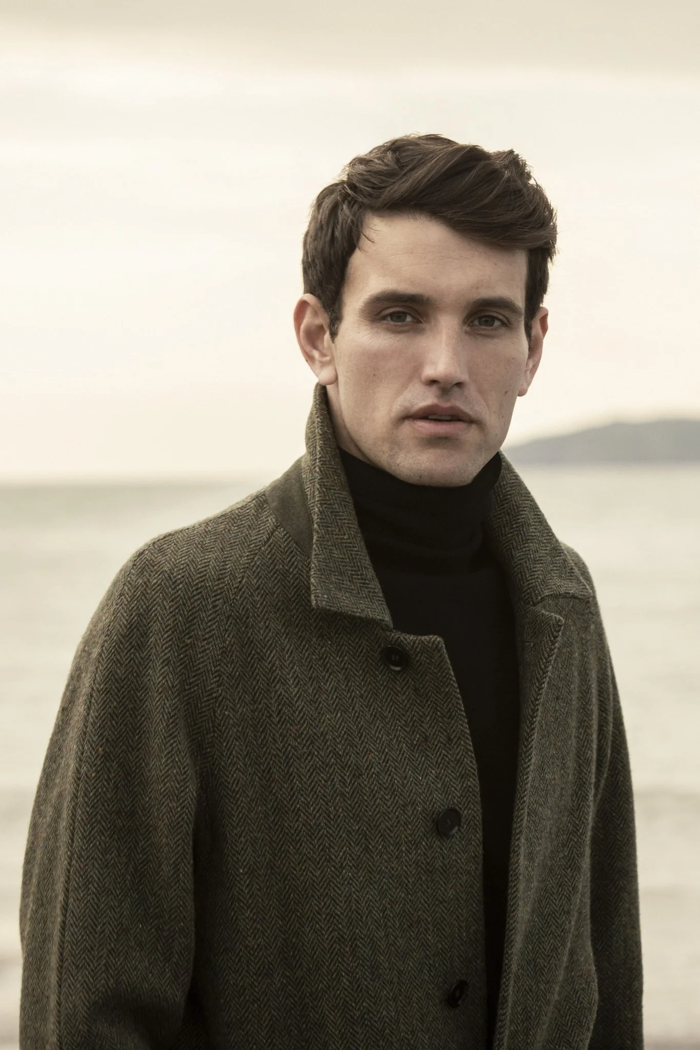 Sean Tweed Coat - Donegal Moss Herringbone - Image 6