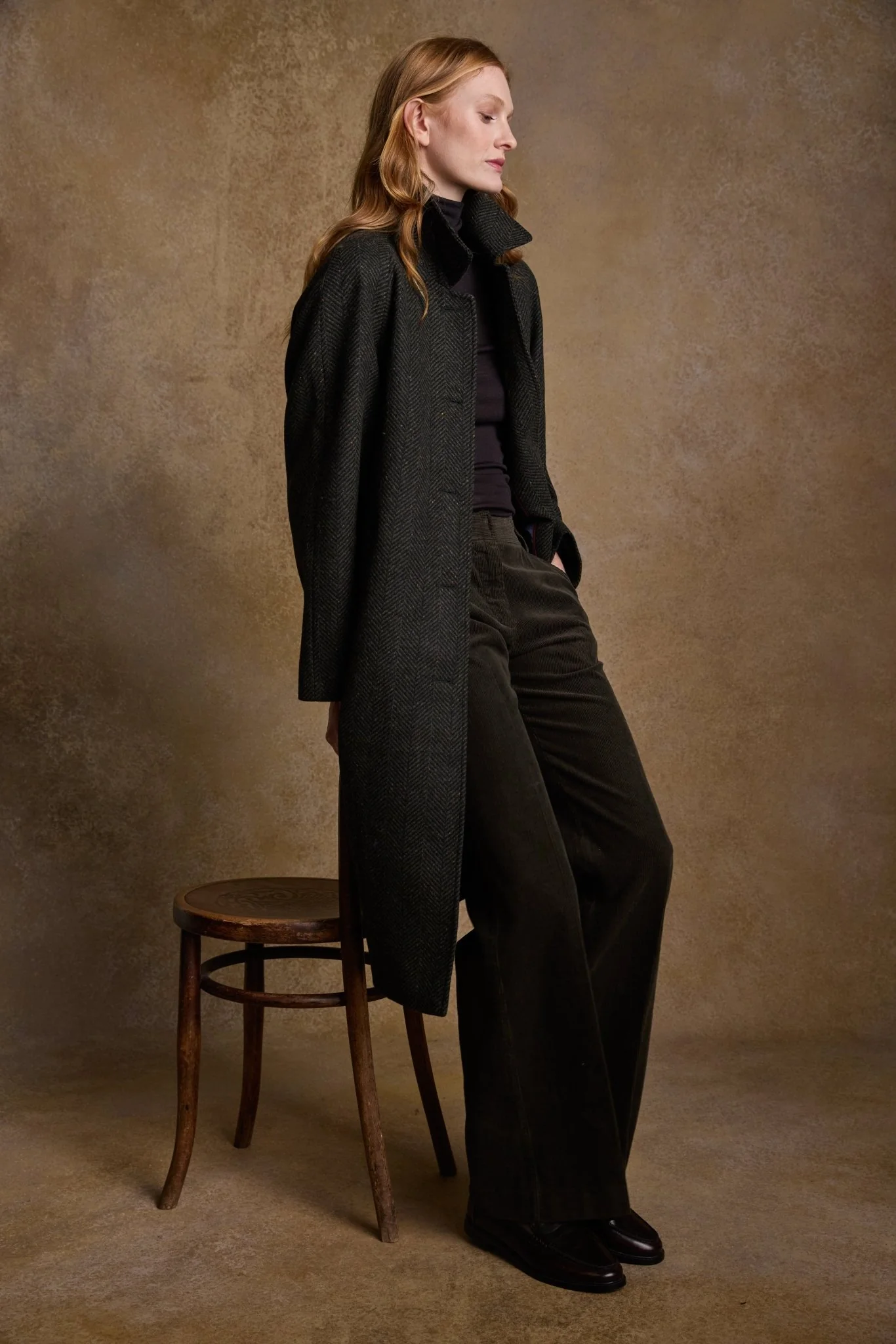 Shauna Tweed Coat - Donegal Pine Herringbone - Image 11