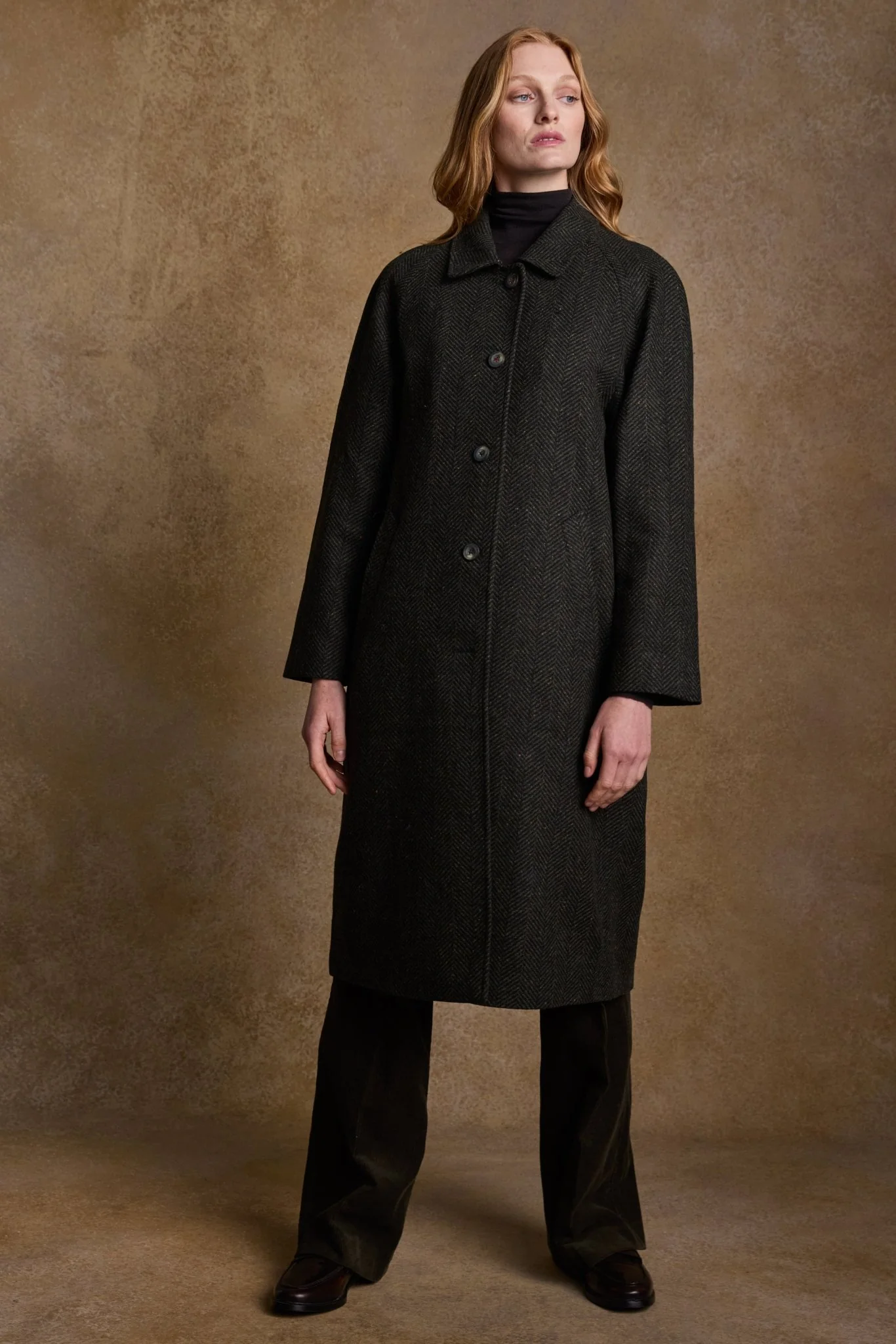 Shauna Tweed Coat - Donegal Pine Herringbone - Image 4