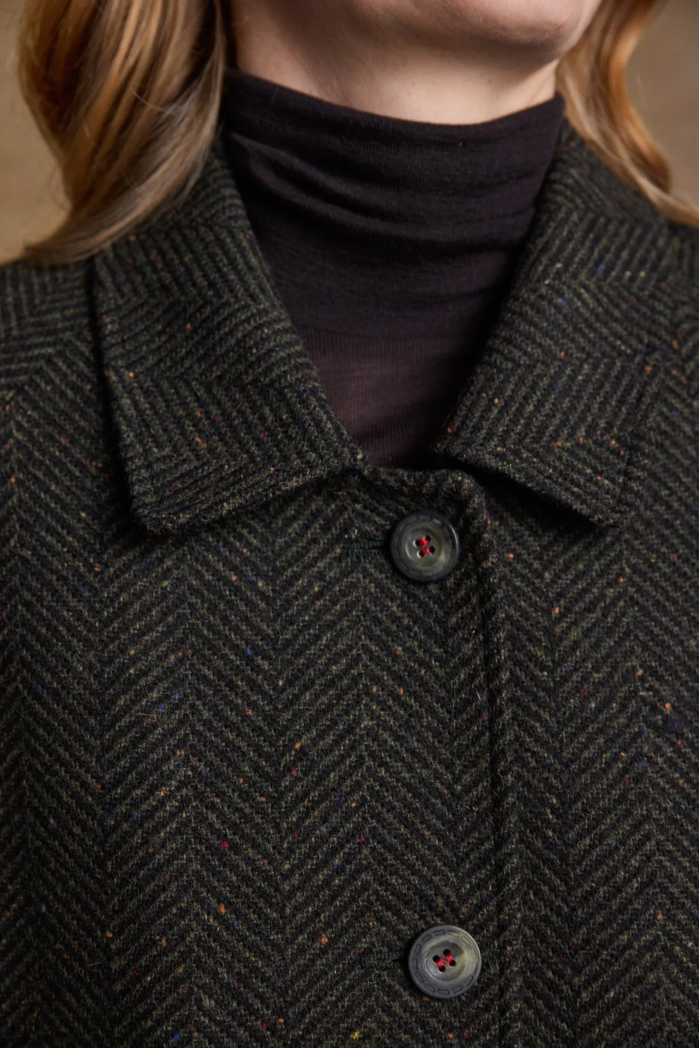 Shauna Tweed Coat - Donegal Pine Herringbone - Image 5
