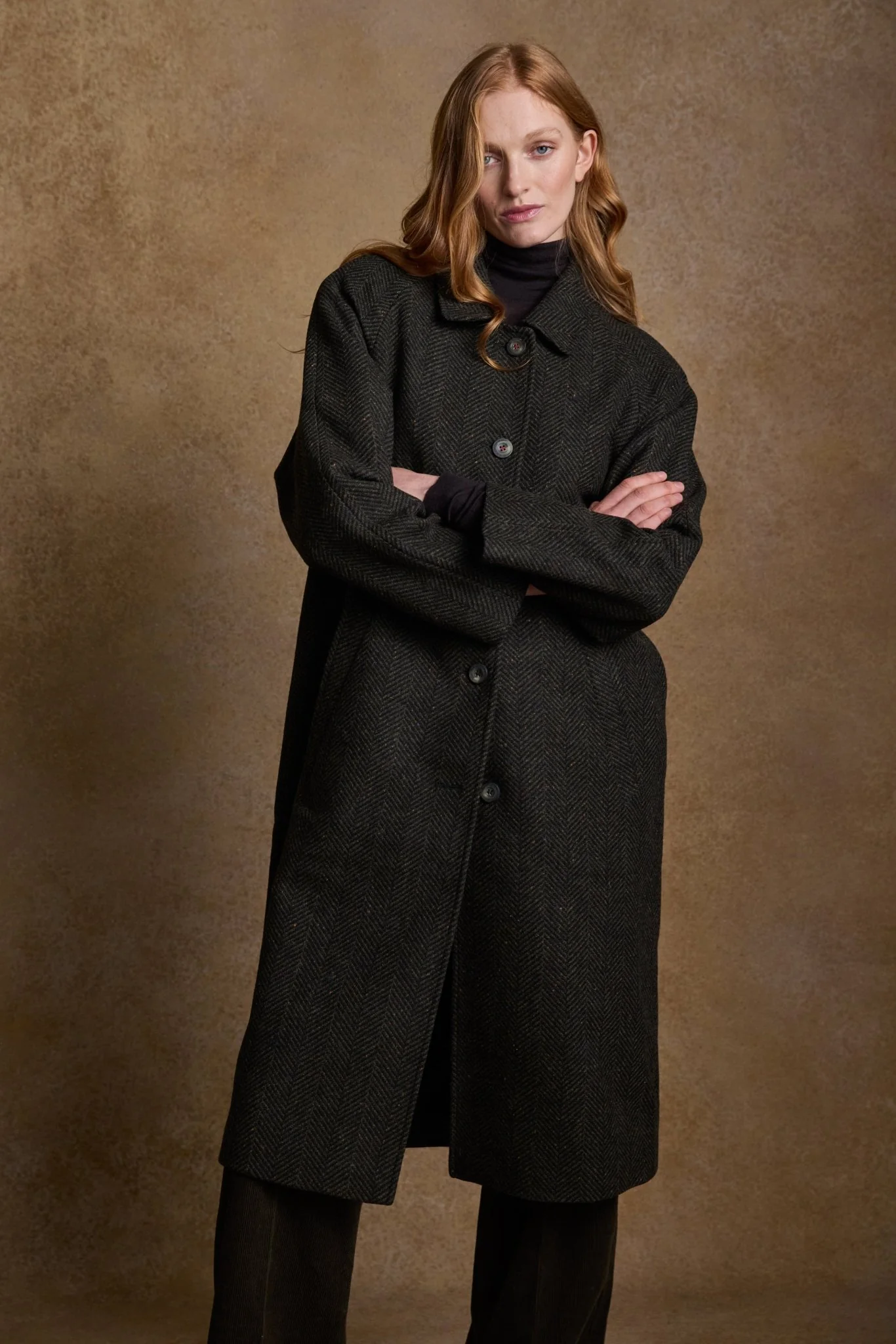 Shauna Tweed Coat - Donegal Pine Herringbone - Image 7