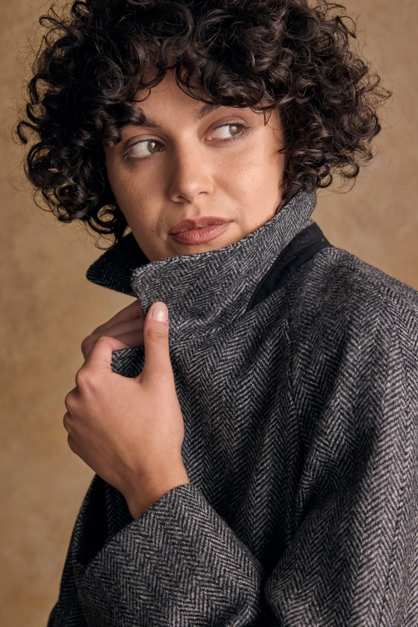 Shauna Tweed Coat - Grey Herringbone - Image 3