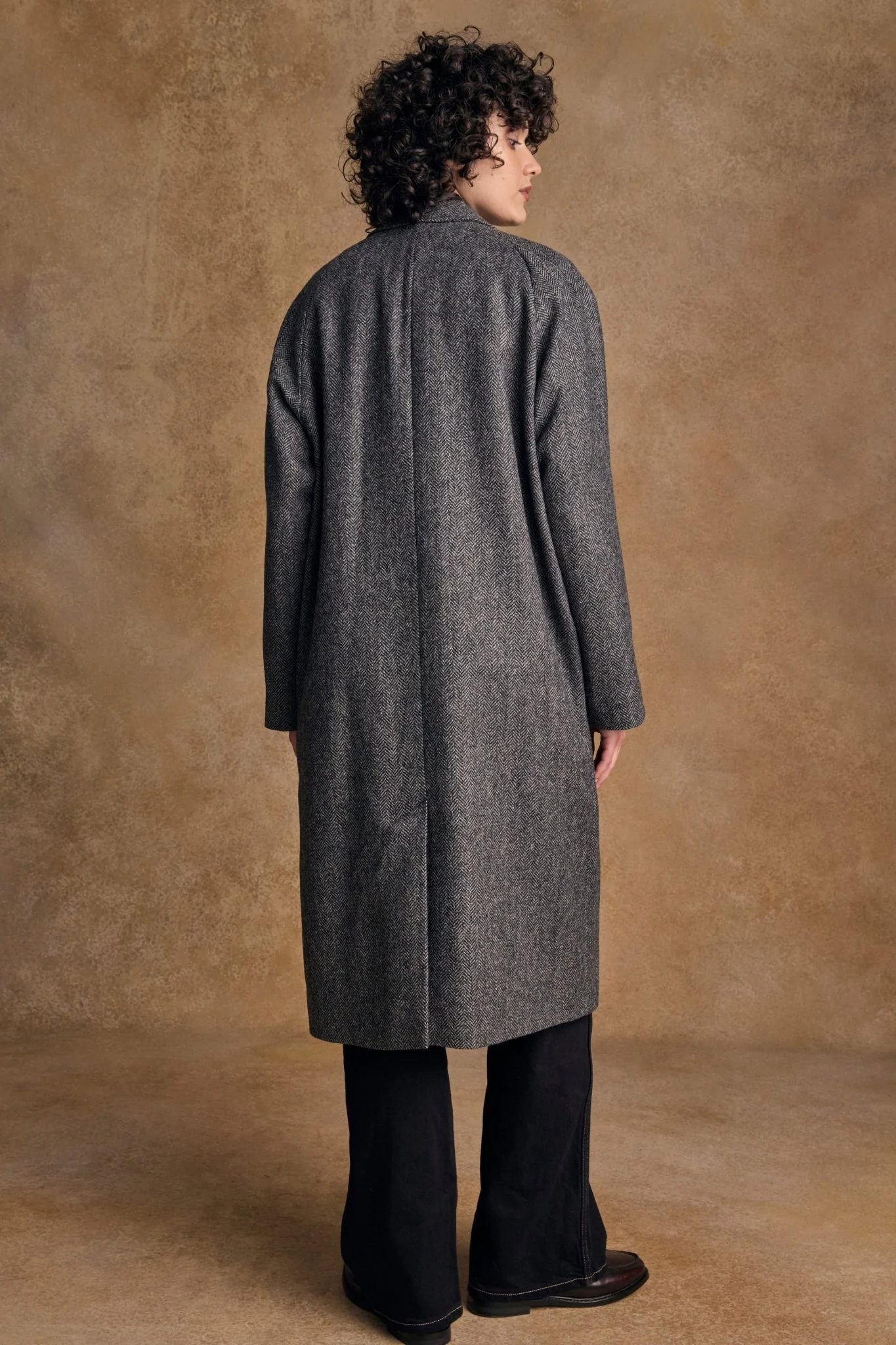 Shauna Tweed Coat - Grey Herringbone - Image 7
