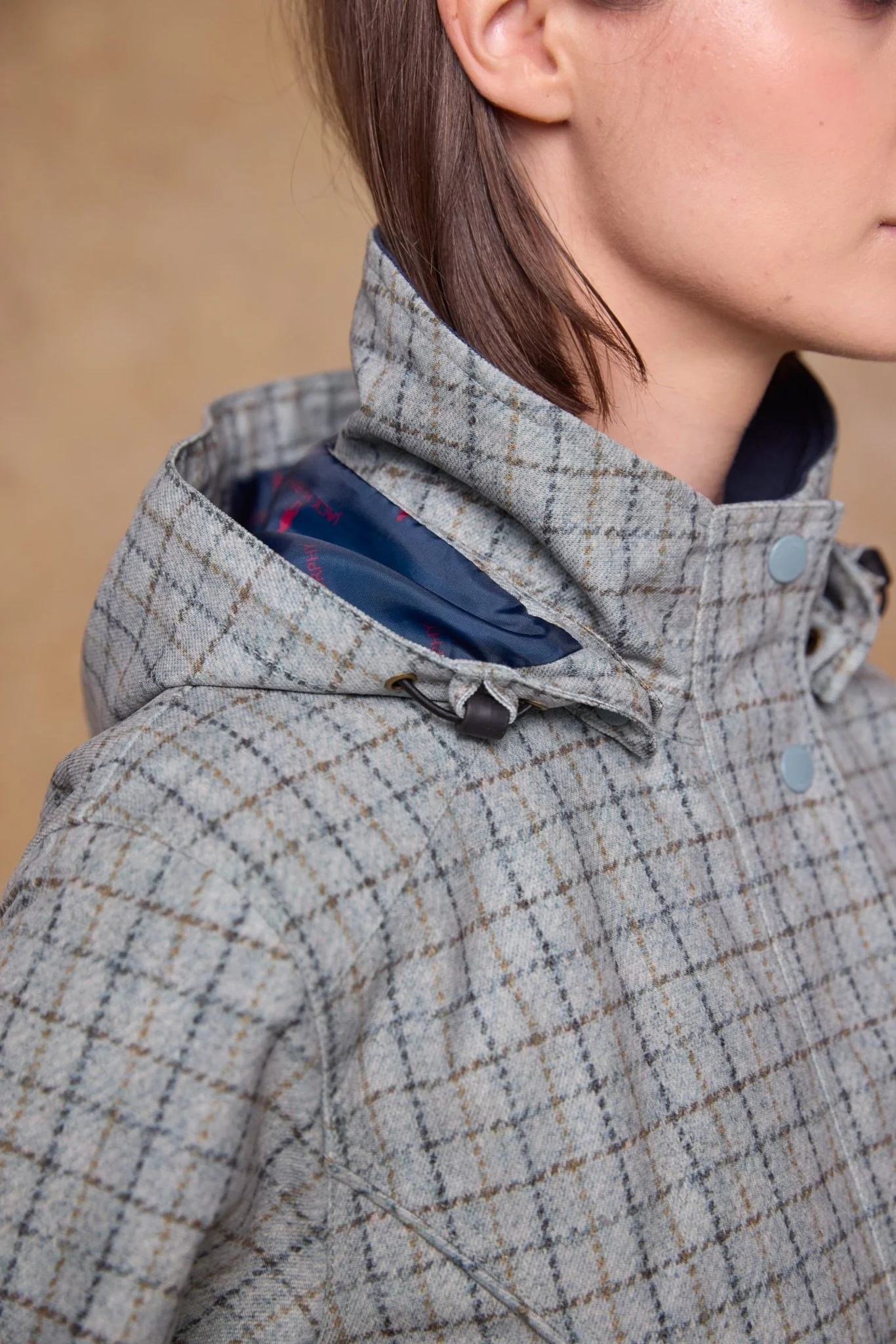 Sophia Waterproof Jacket- Jade Check - Image 10
