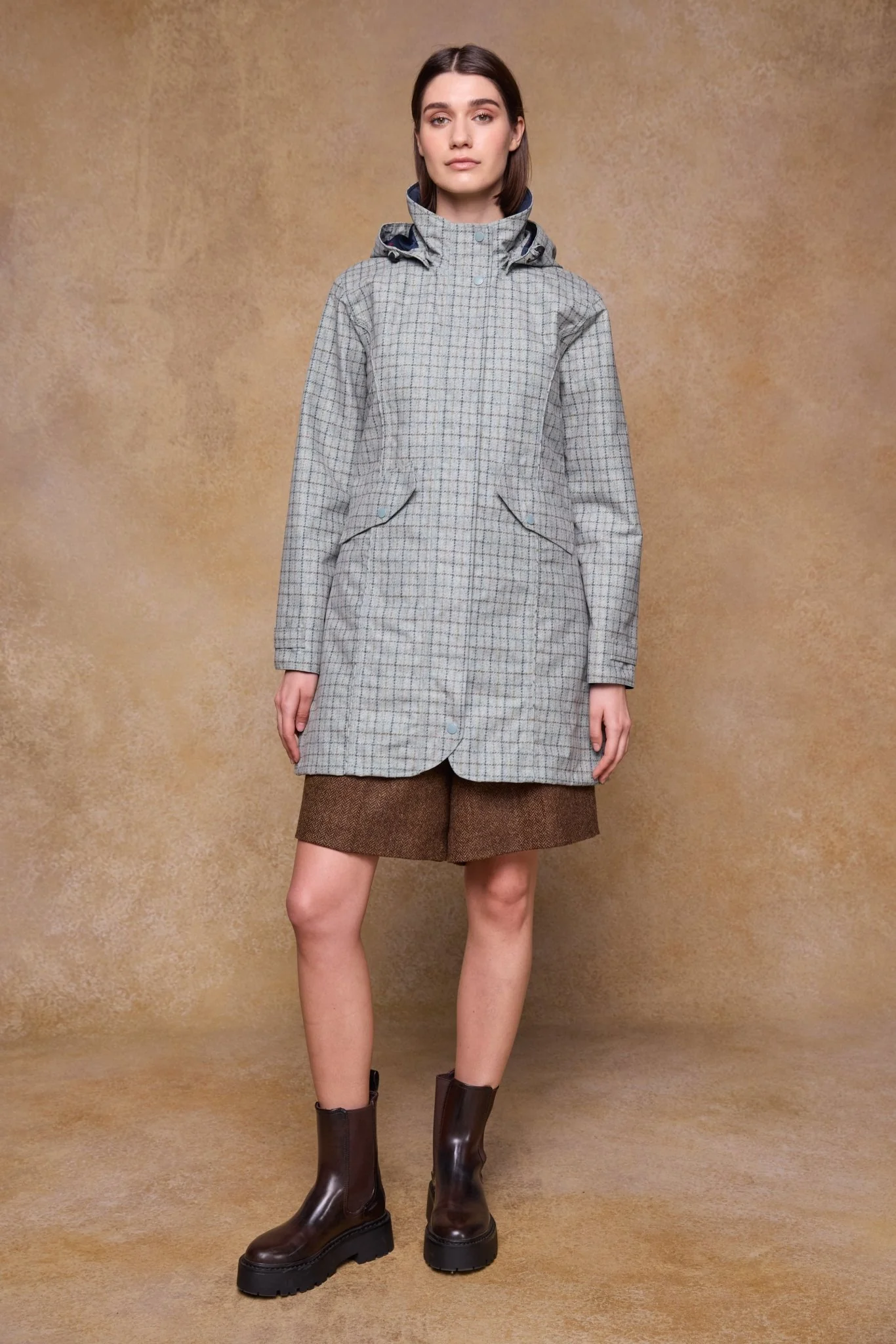 Sophia Waterproof Jacket- Jade Check - Image 2