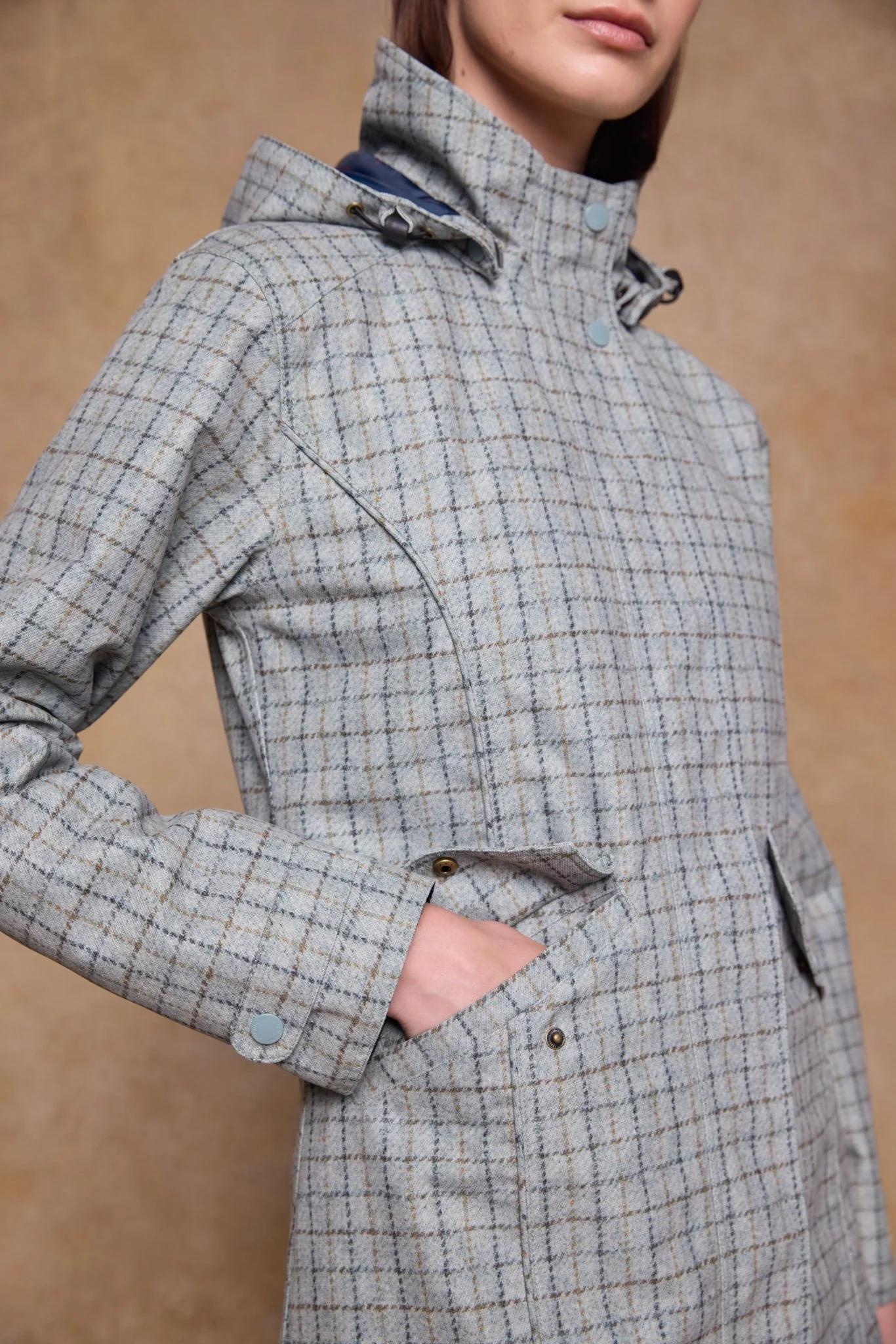 Sophia Waterproof Jacket- Jade Check - Image 5