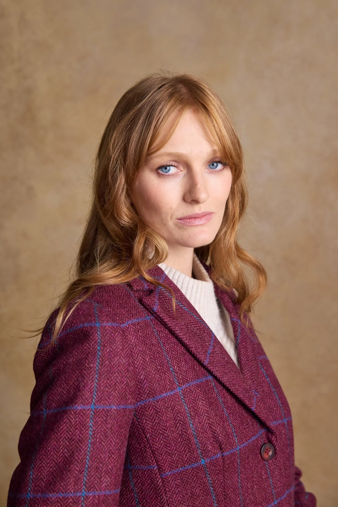 Tara Tweed Hacking Jacket - Rose Herringbone Check - Image 8